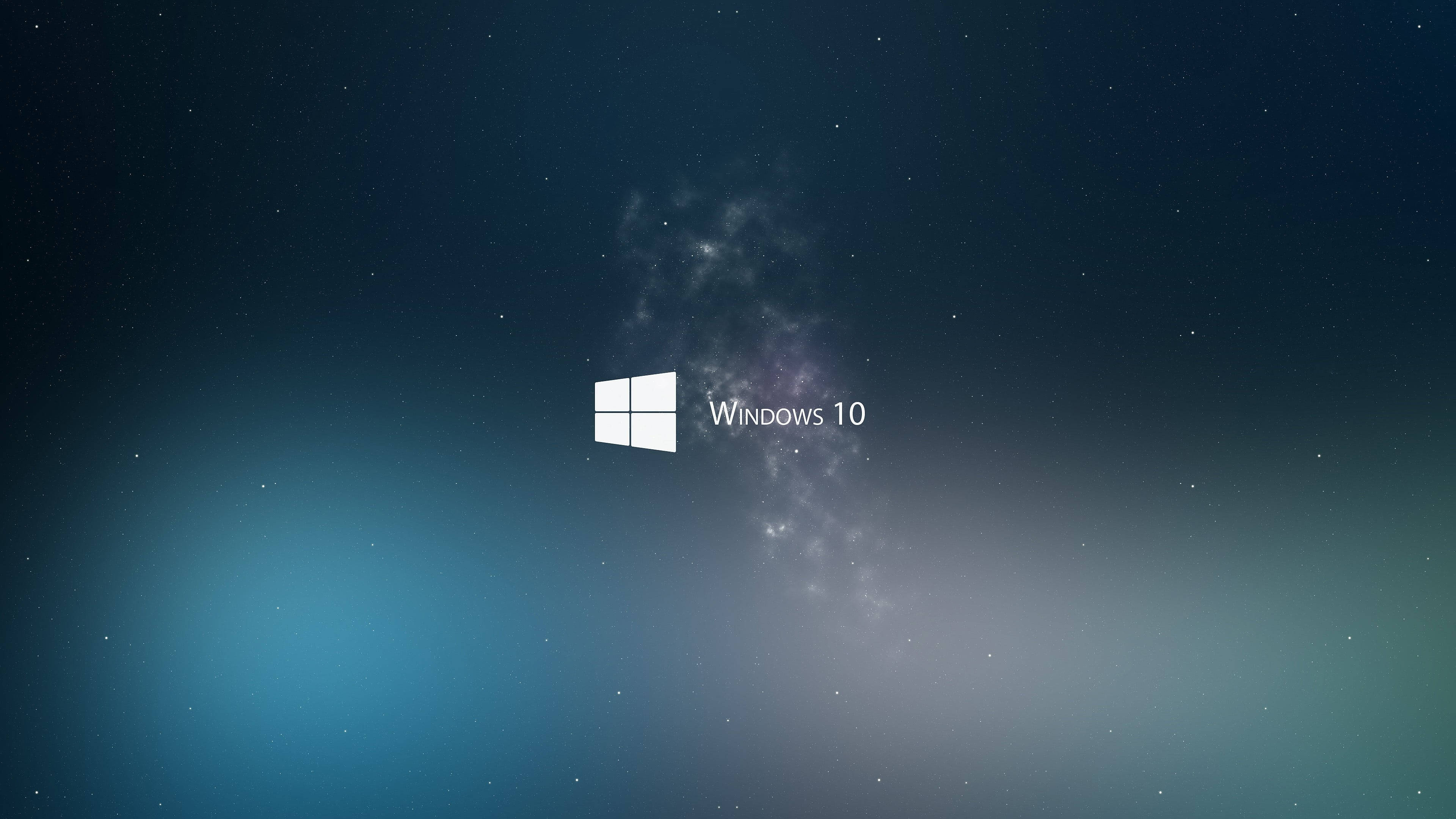 Windows 10, starry cosmic background, gradient blues, 4K Desktop Wallpaper