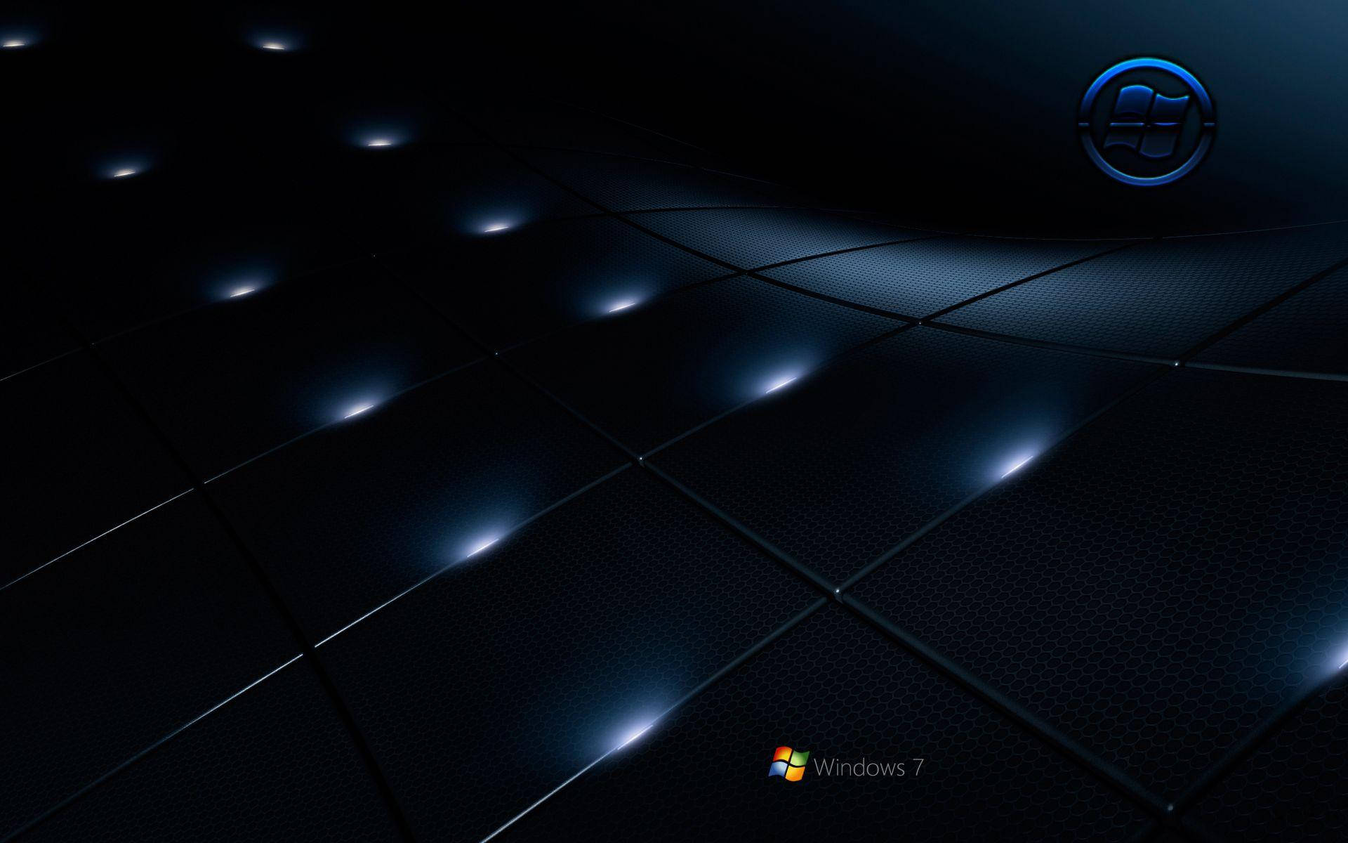 Windows 7, dark blue metallic, glowing highlights, Full HD Desktop Wallpaper