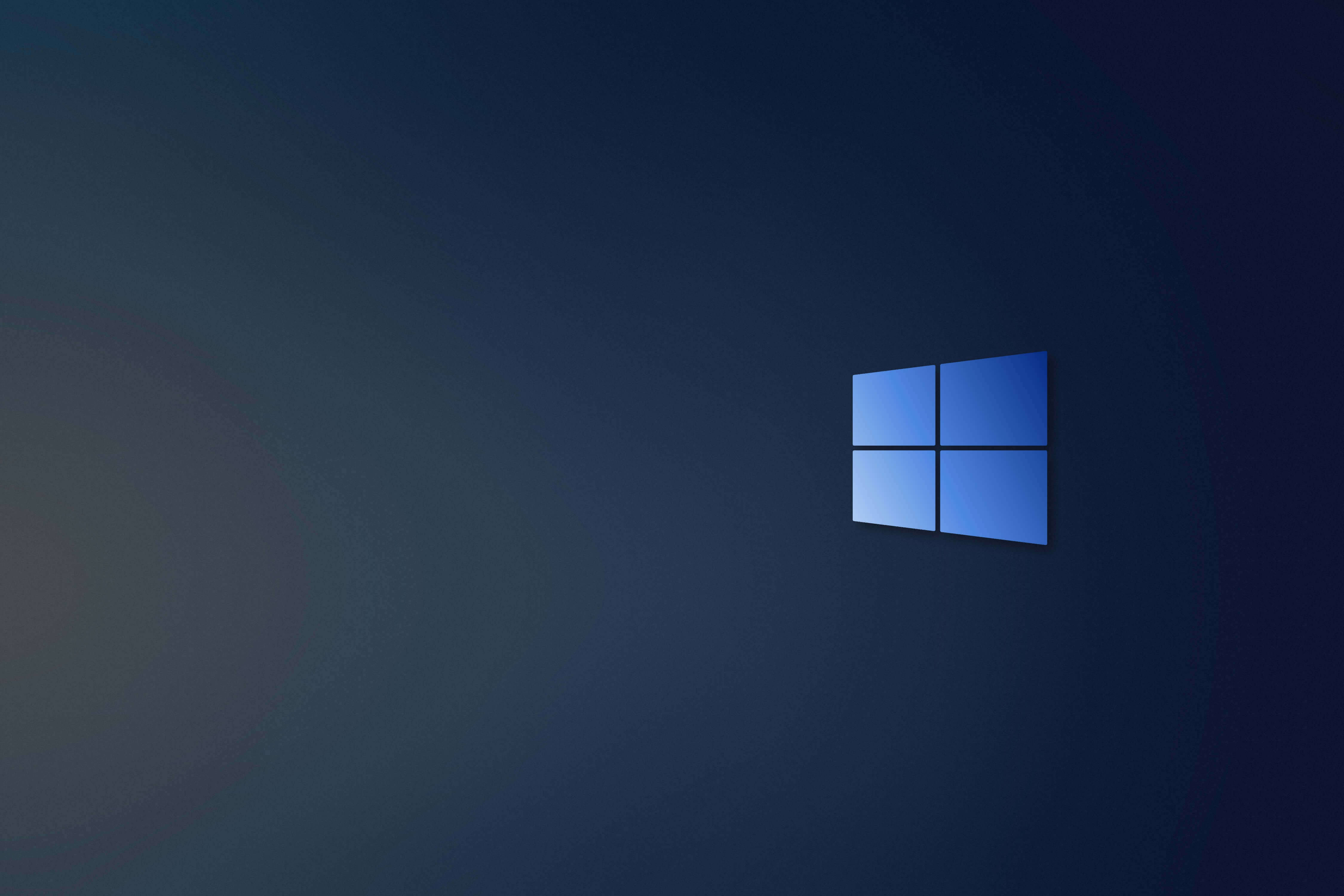 Dark Windows, blue, Windows logo, 4K Desktop Wallpaper