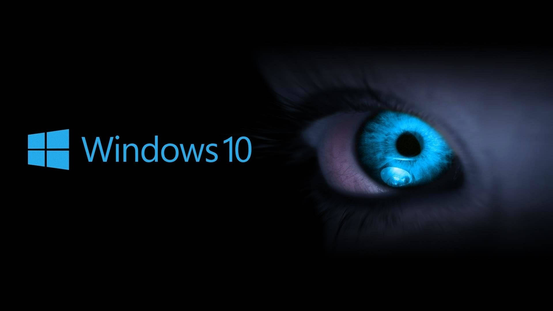 blue eyes, dark windows, Windows 10 logo, Full HD Desktop Wallpaper