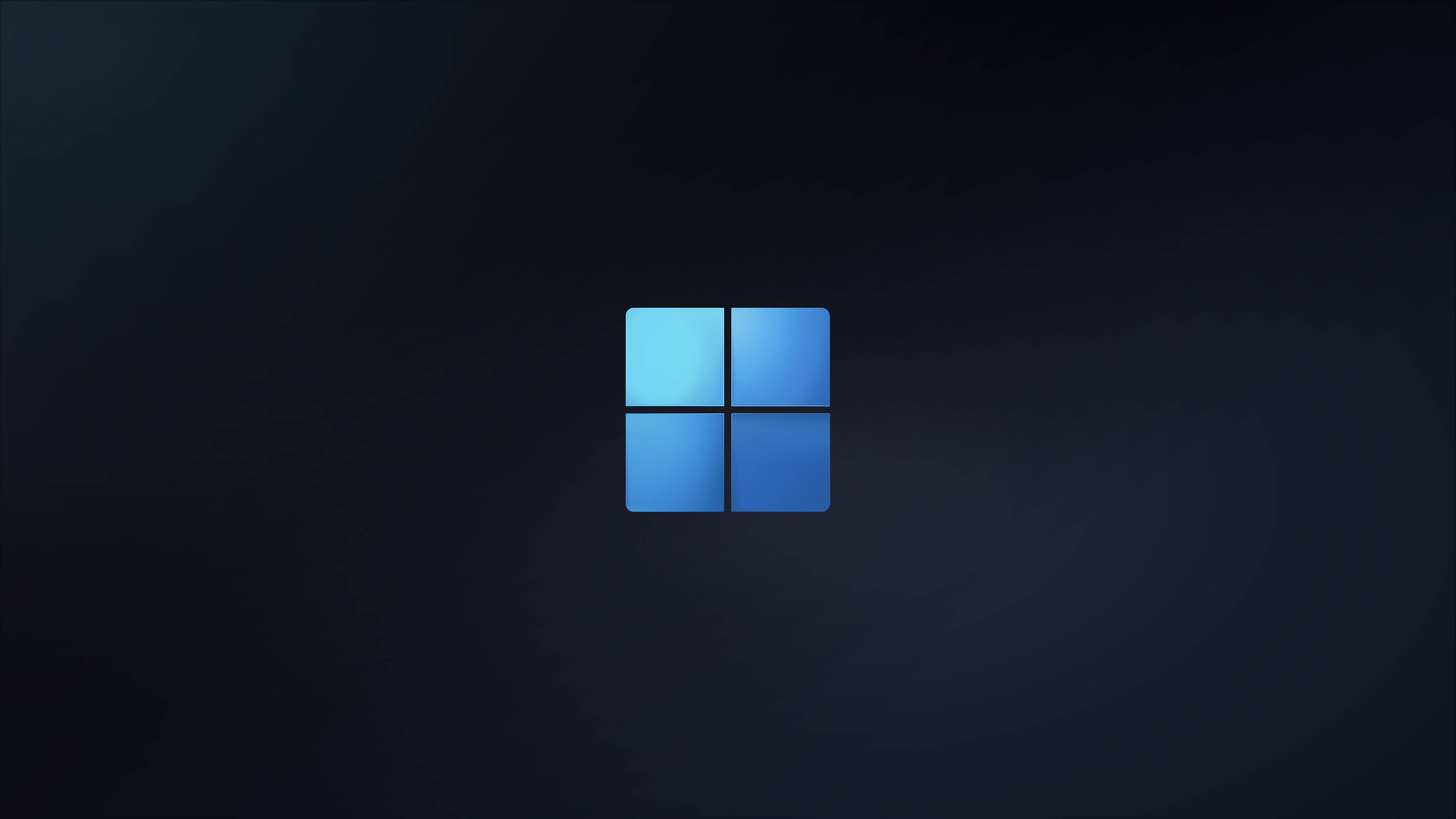 Windows 11, Dark Blue, glowing blue Windows logo, 4K Desktop Wallpaper