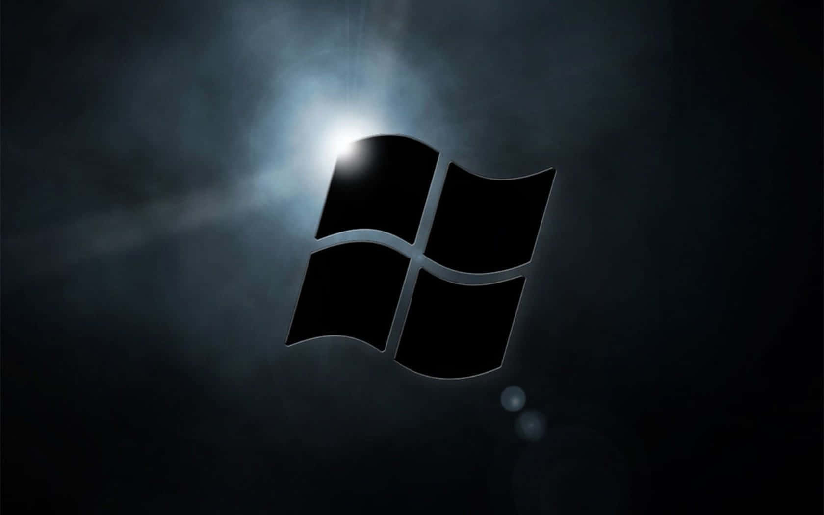 Windows logo, dark mist, radiant backlighting, HD Desktop Wallpaper