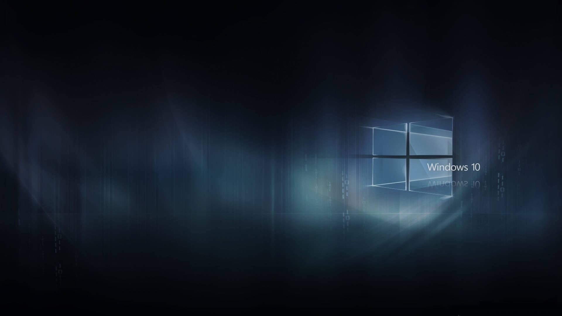 Windows 10, bluish fog, glowing Windows 10 logo, Full HD Desktop Wallpaper