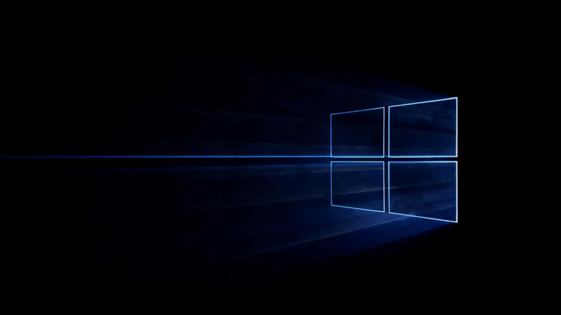 Windows 10 logo, glowing blue, dark background, Full HD Desktop Wallpaper