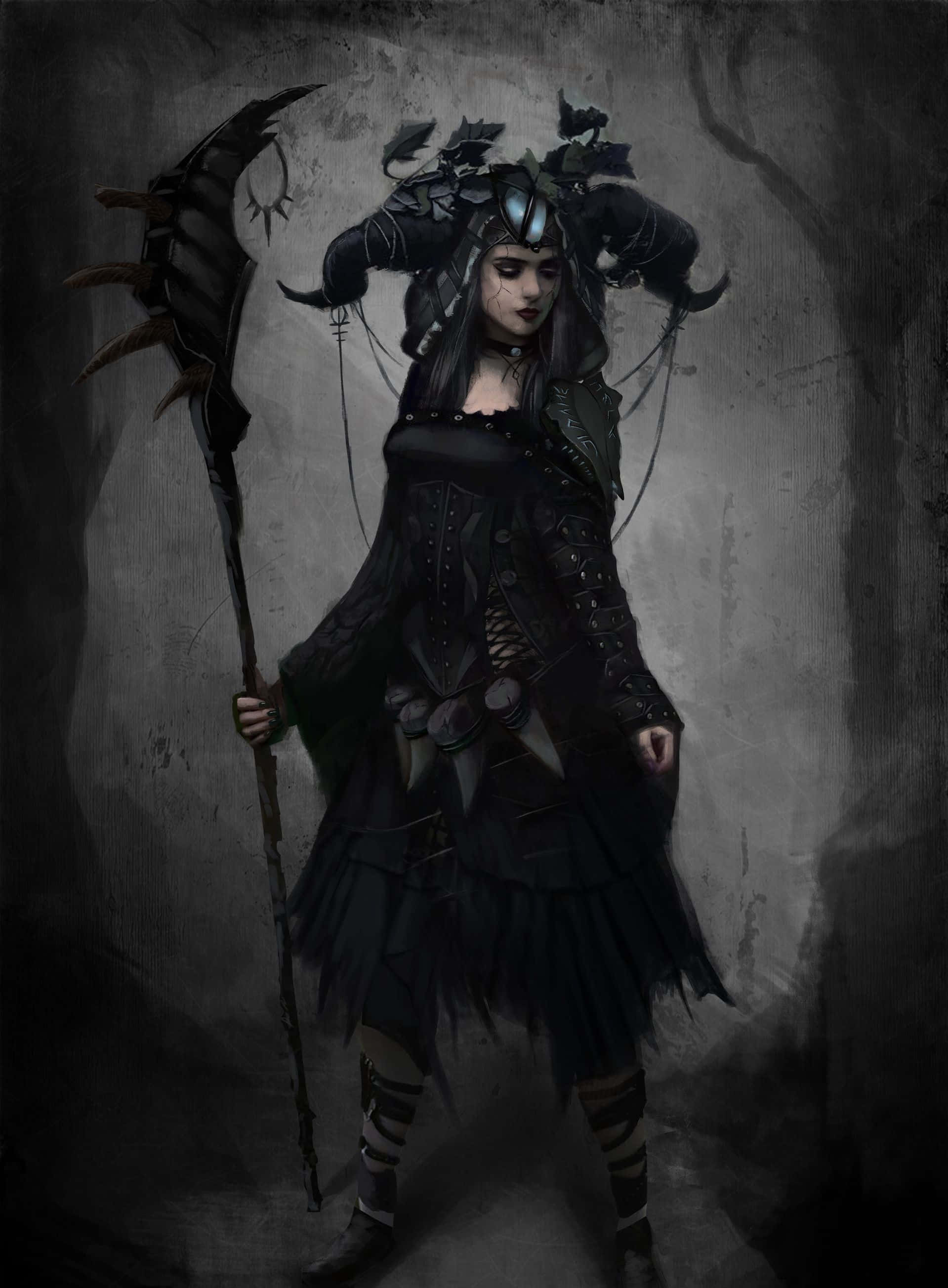 Dark Witch, 1919 x 2607, black armor, 2K Phone Wallpaper