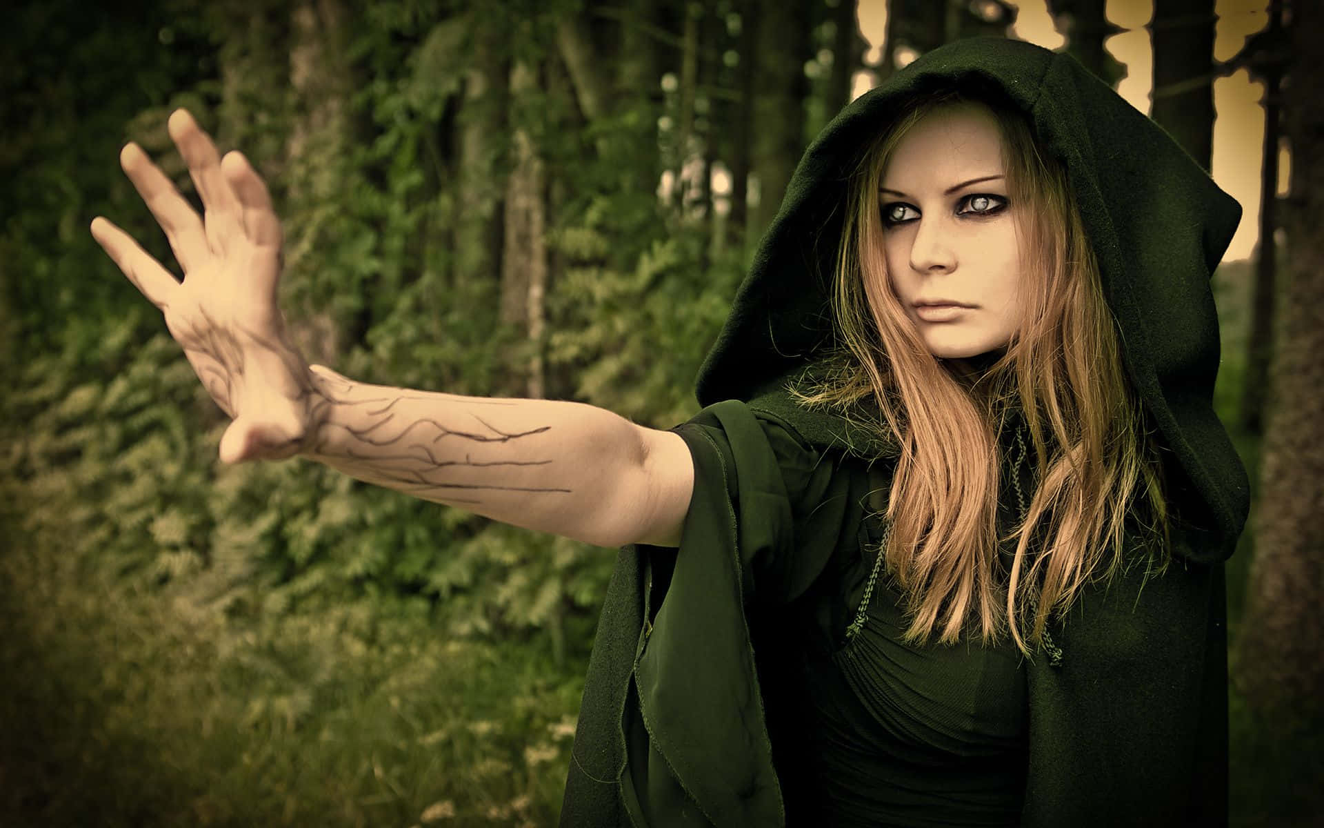 Dark Witch, 1920 x 1200, hooded woman, Full HD Desktop Wallpaper