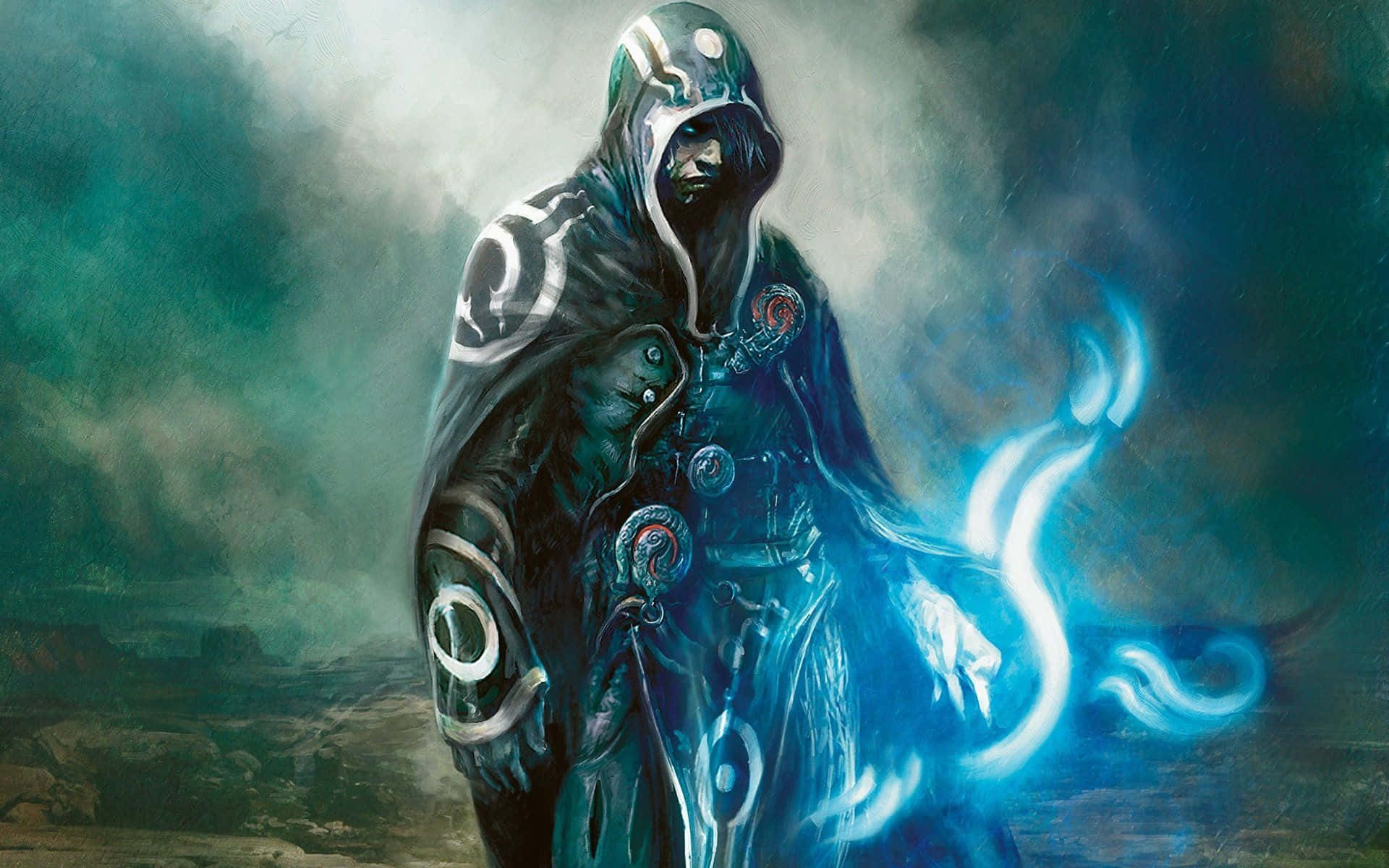 Dark Wizard, hooded mystical figure, dark robes, Full HD Desktop Wallpaper