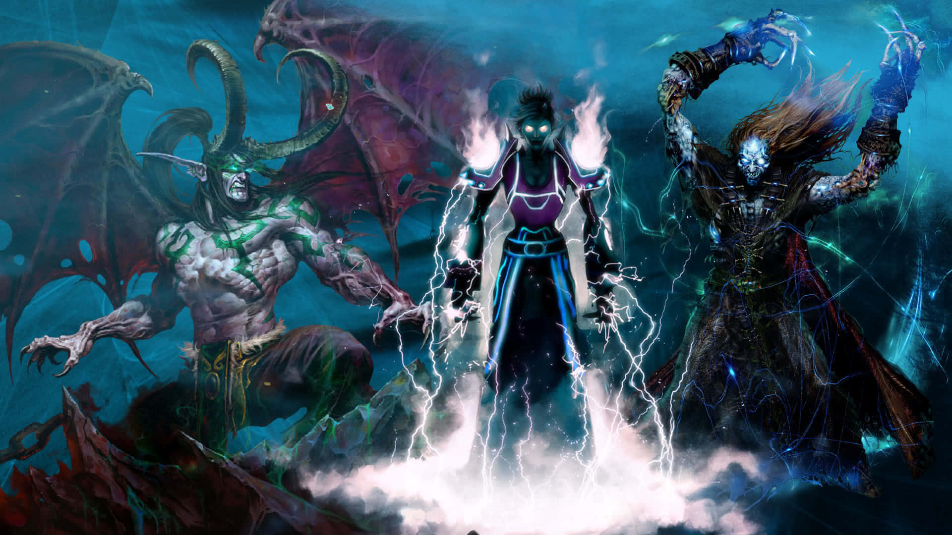 Dark Wizard, dungeon, stormy, Full HD Desktop Wallpaper