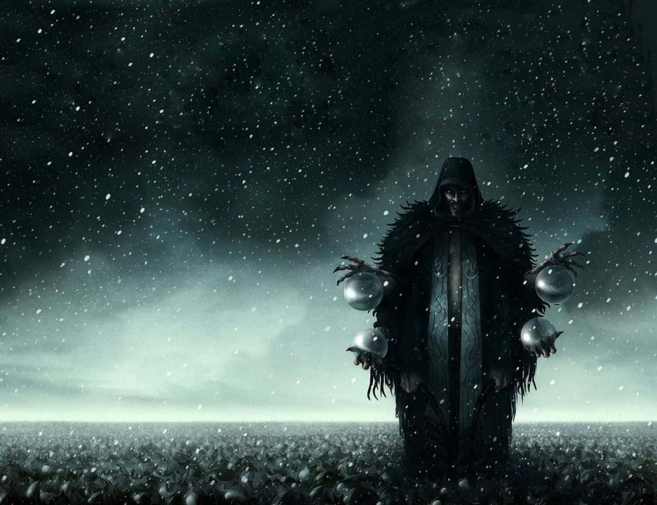 Dark Wizard, hooded figure, dark cloak, HD Desktop Wallpaper