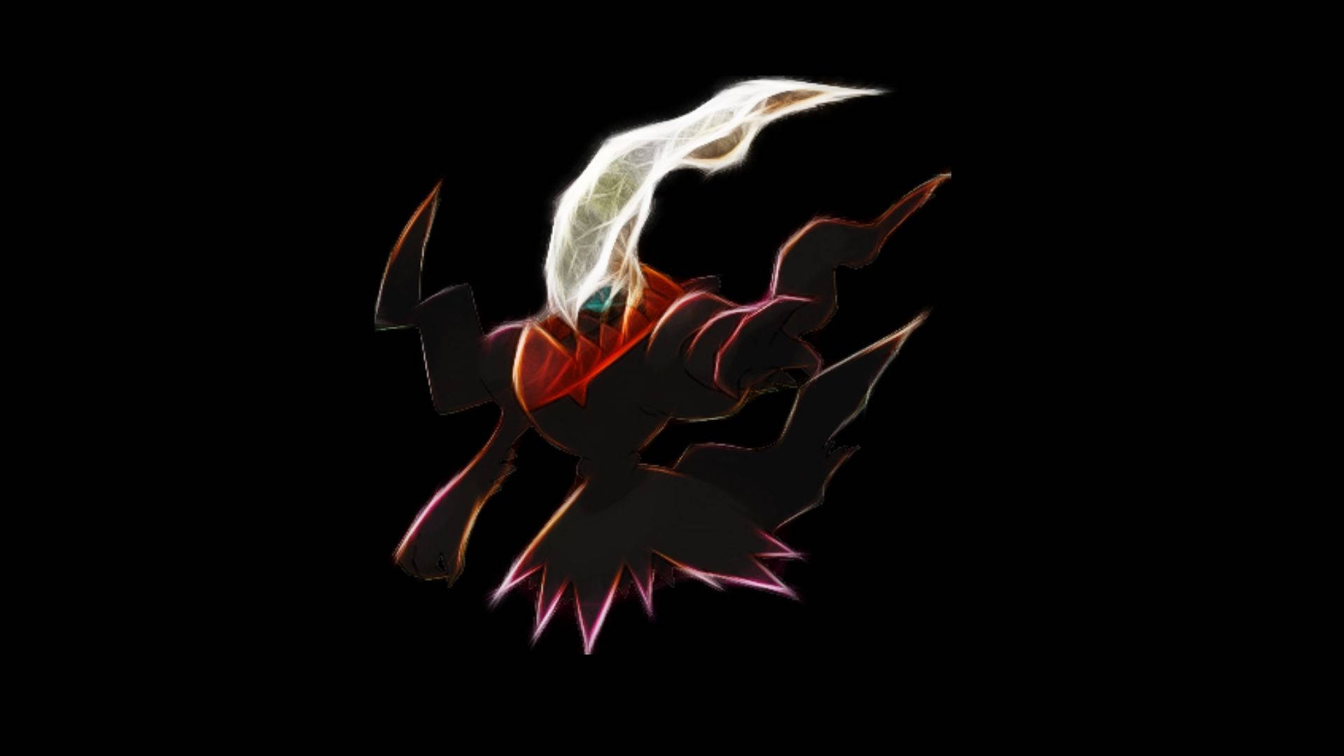 Darkrai, neon flame, glowing red, Full HD Desktop Wallpaper