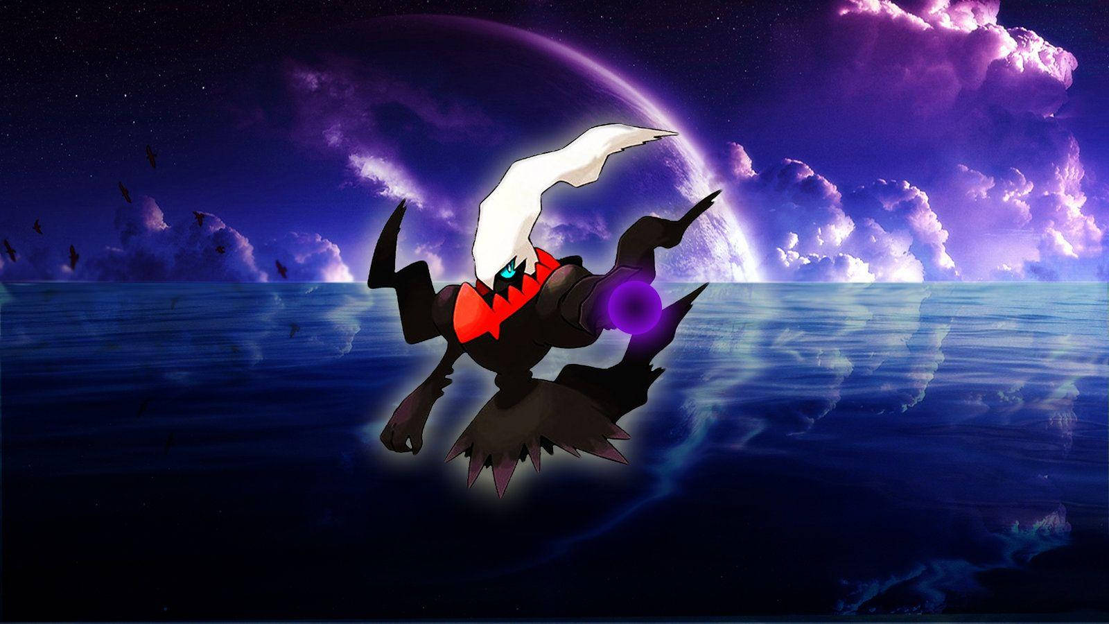 Darkrai, glowing purple orb, red mouth, HD Desktop Wallpaper