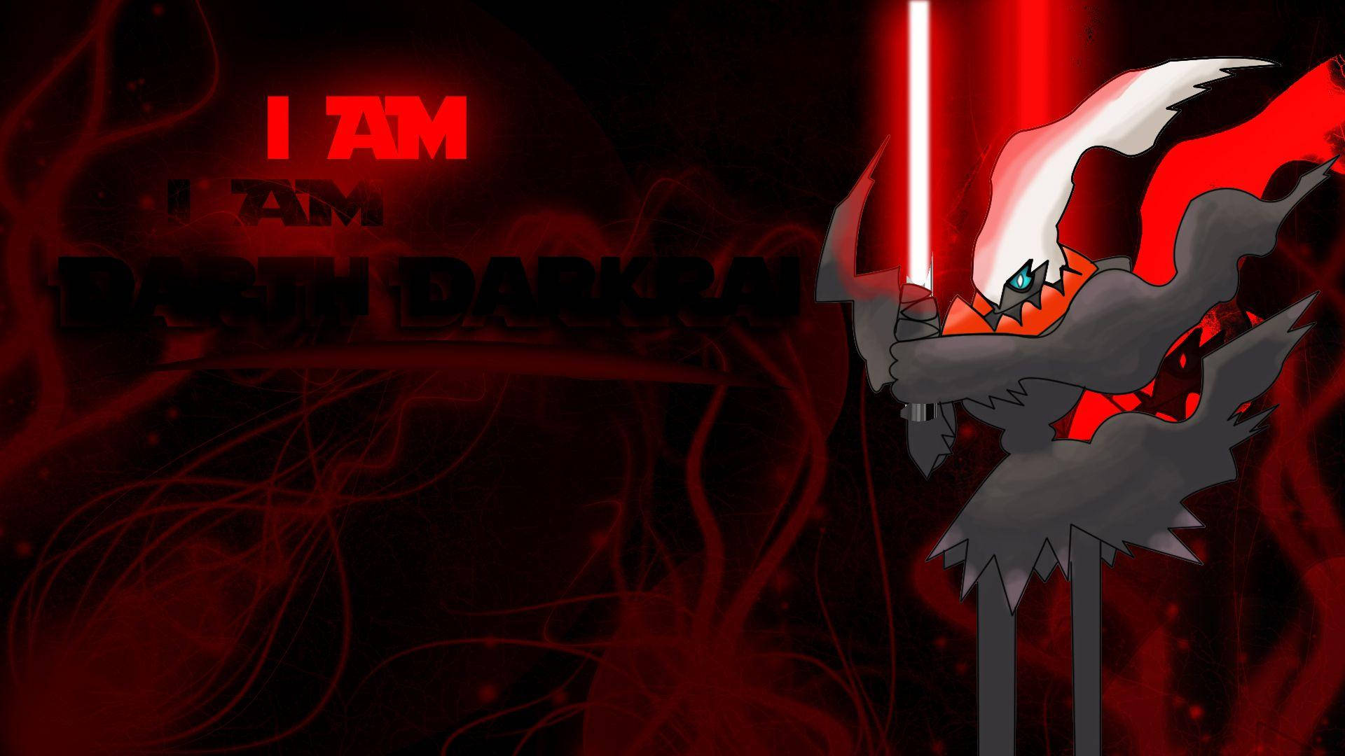 Darkrai, red neon light, glowing red lightsaber, Full HD Desktop Wallpaper
