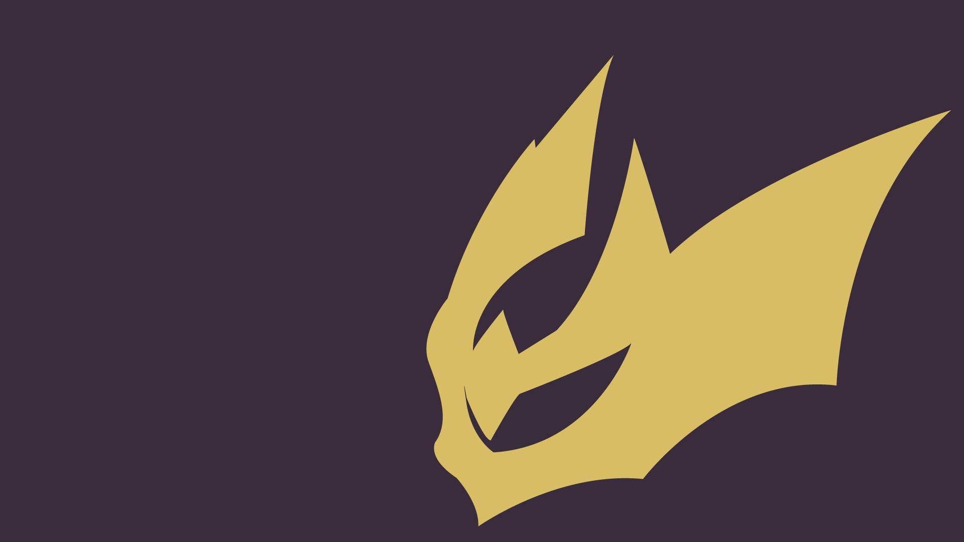 Darkrai, golden stylized mask, deep purple background, Full HD Desktop Wallpaper
