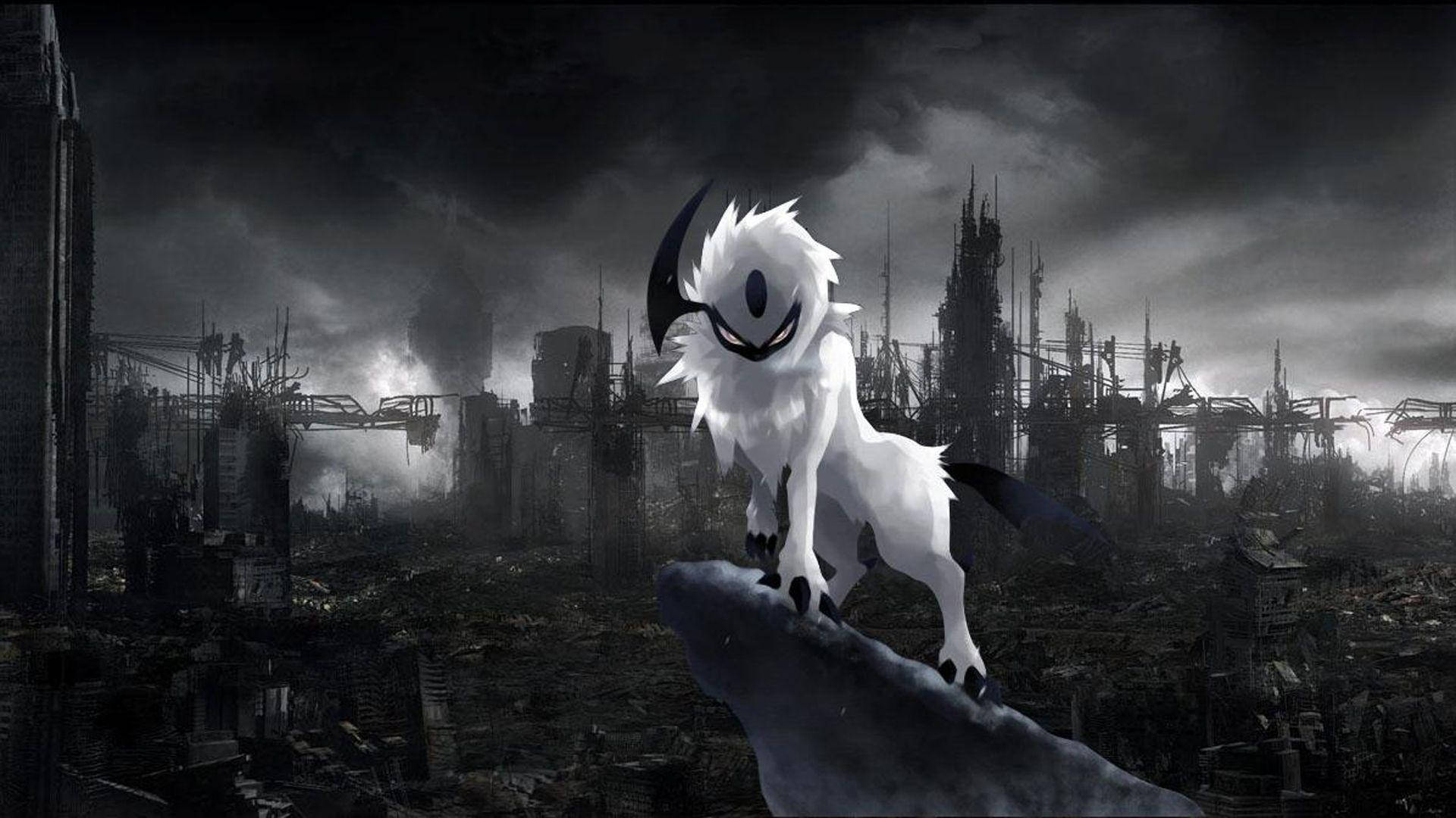 Darkrai, midnight aura, stormy sky, Full HD Desktop Wallpaper