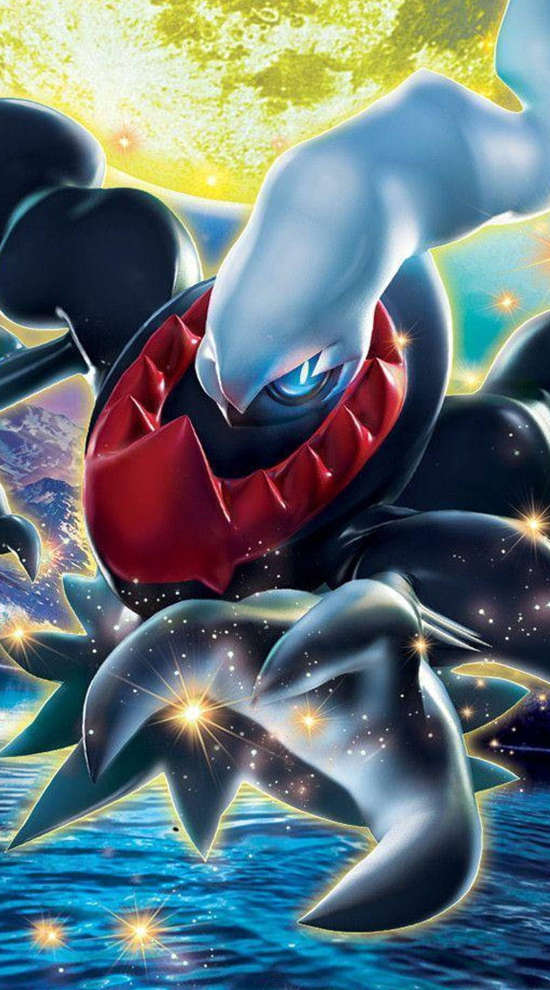 Darkrai, glowing blue eyes, red mouth, HD Phone Wallpaper