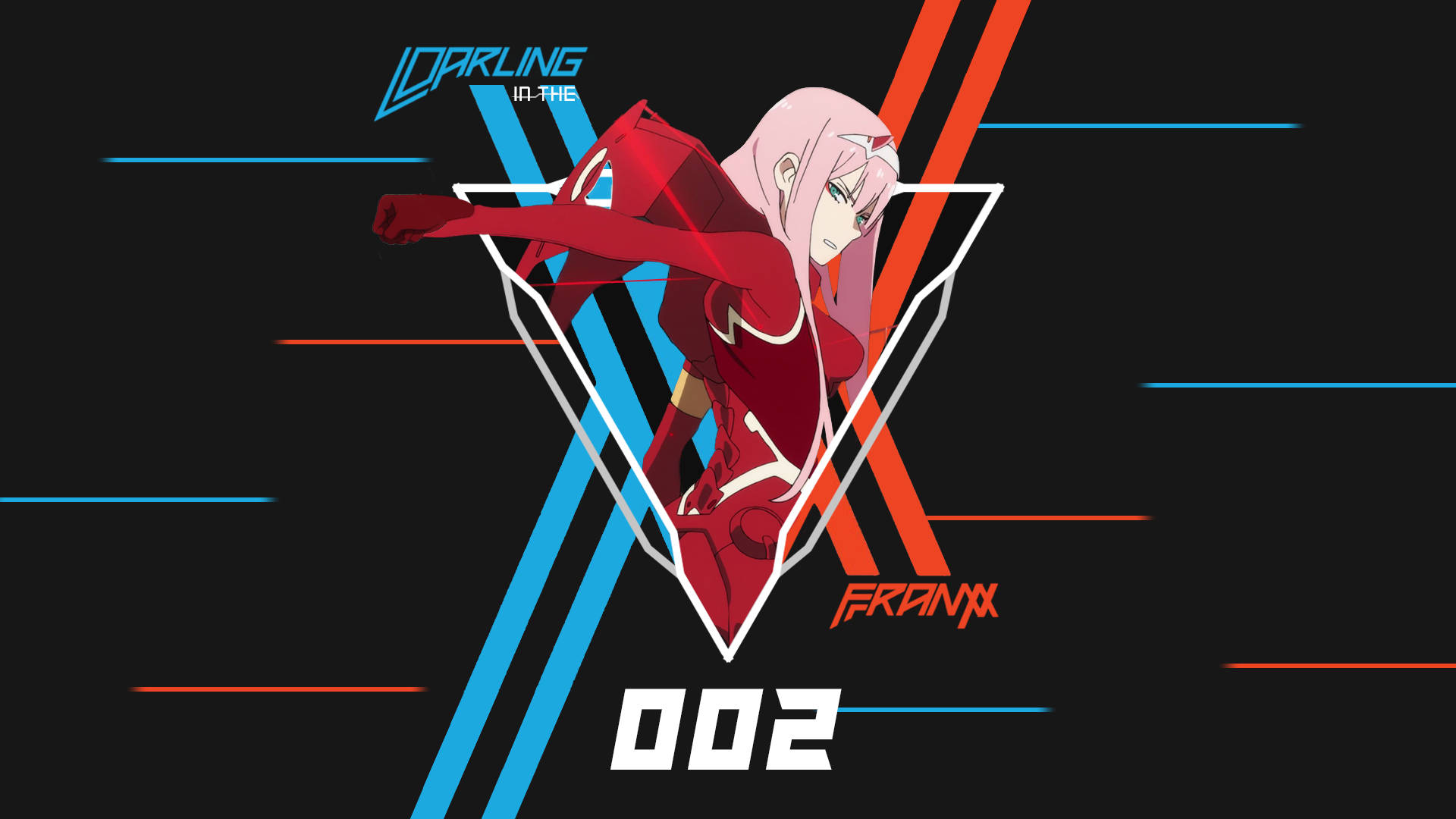 Darling In The Franxx, pink hair, red suit, Full HD Desktop Wallpaper