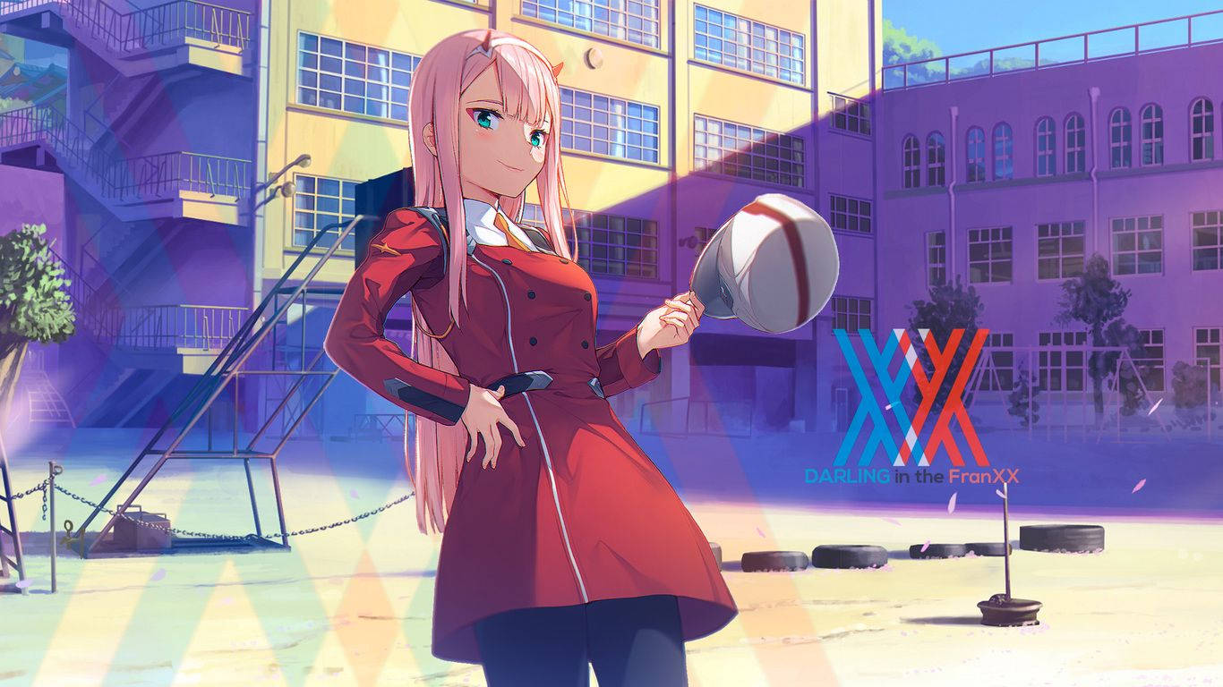 Darling In The Franxx, pink-haired anime girl, red coat, HD Desktop Wallpaper