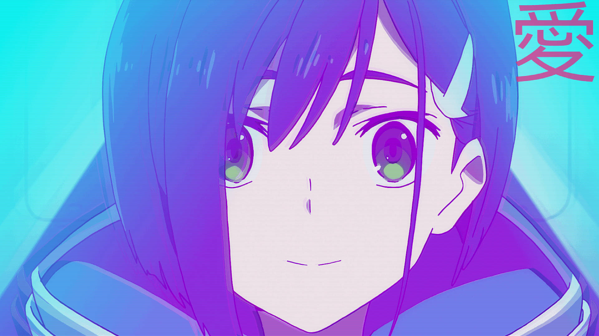 Darling In The Franxx, purple hair, green eyes, Full HD Desktop Wallpaper