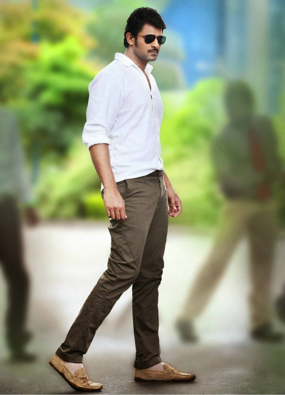 Darling Prabhas Movie, white shirt, brown trousers, HD Phone Wallpaper