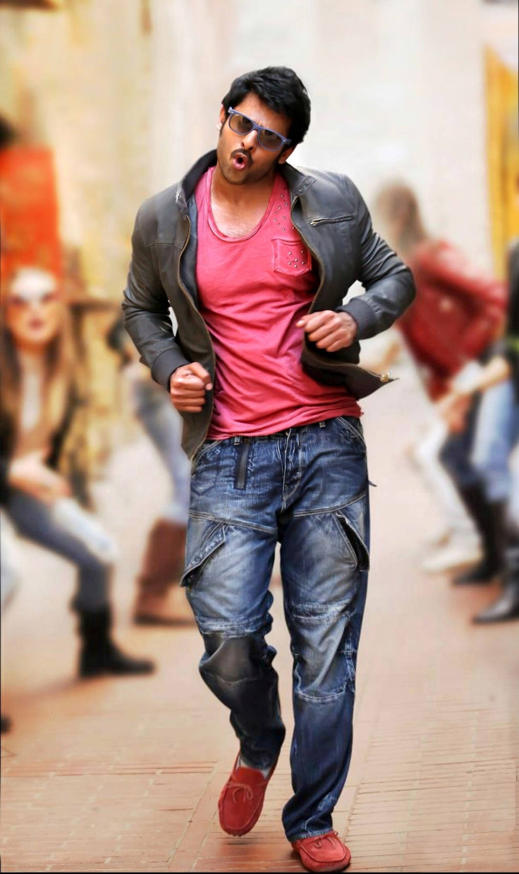 Darling Prabhas Movie, leather jacket, red shirt, HD Phone Wallpaper