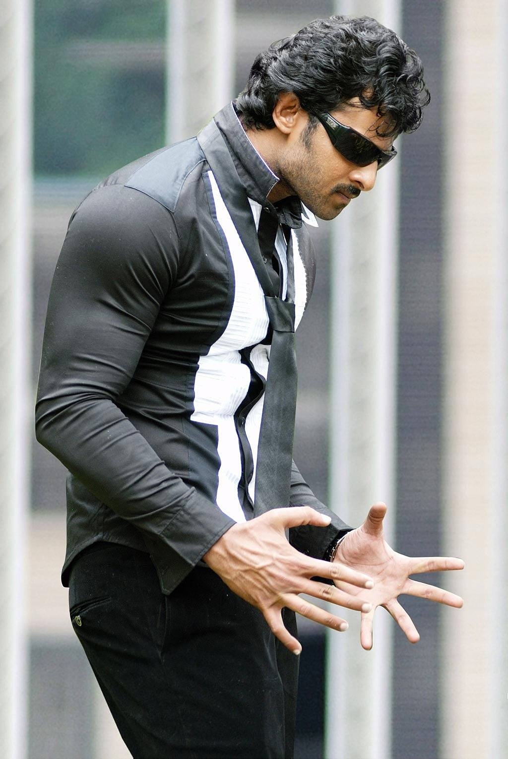Darling Prabhas Movie, black and white jacket, sunglasses, HD Phone Wallpaper