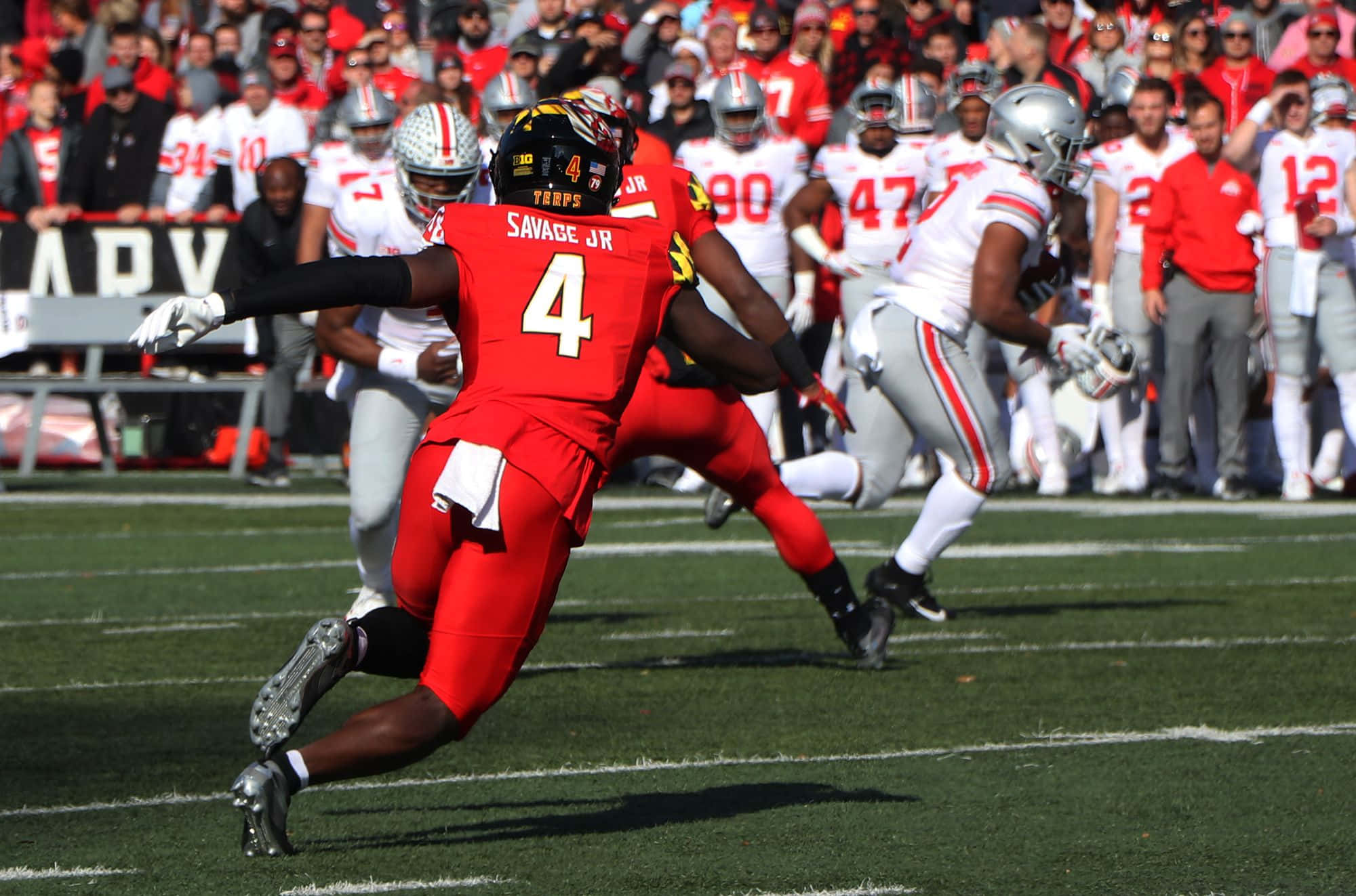 Darnell Savage, red uniform, number 4, Full HD Desktop Wallpaper