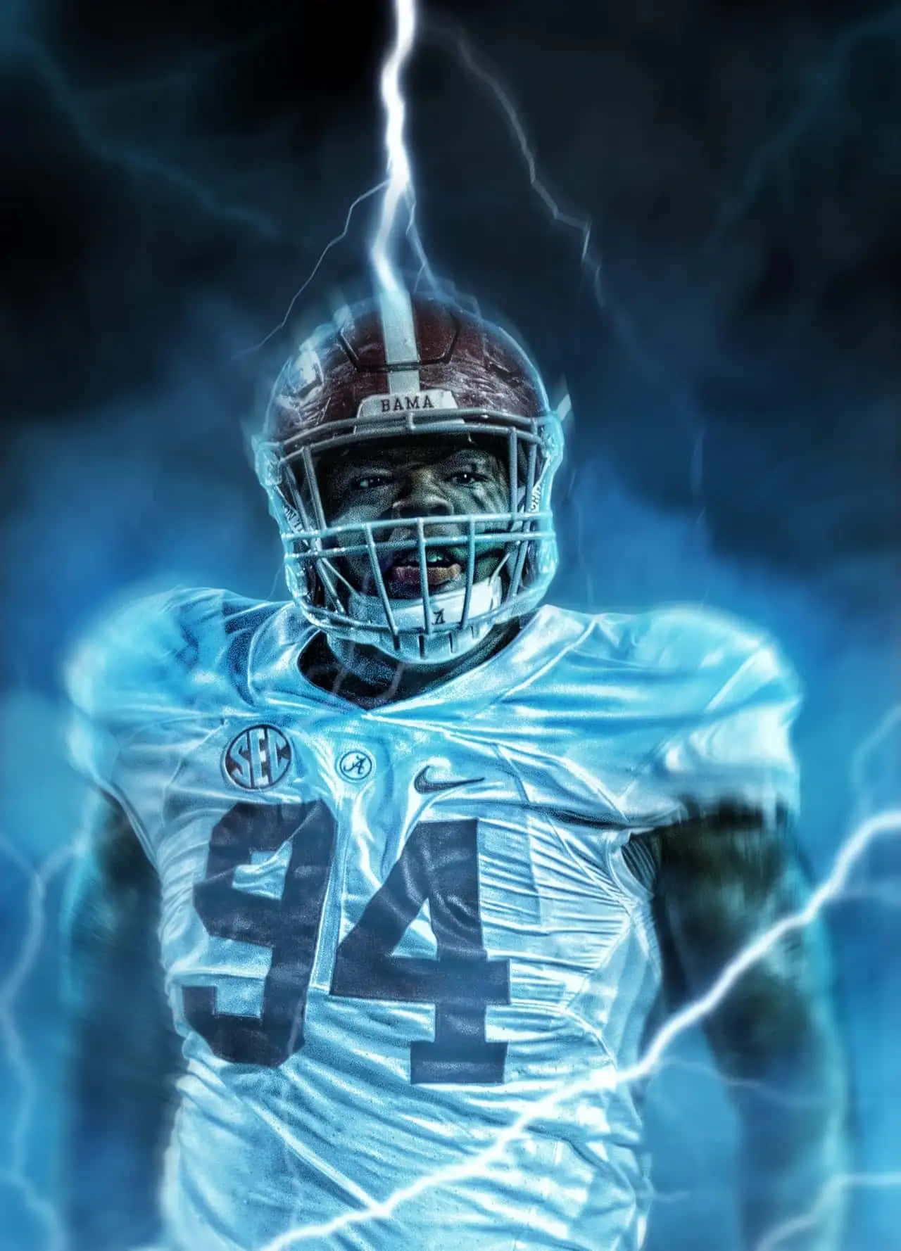 crimson helmet, white jersey, number 94, HD Phone Wallpaper