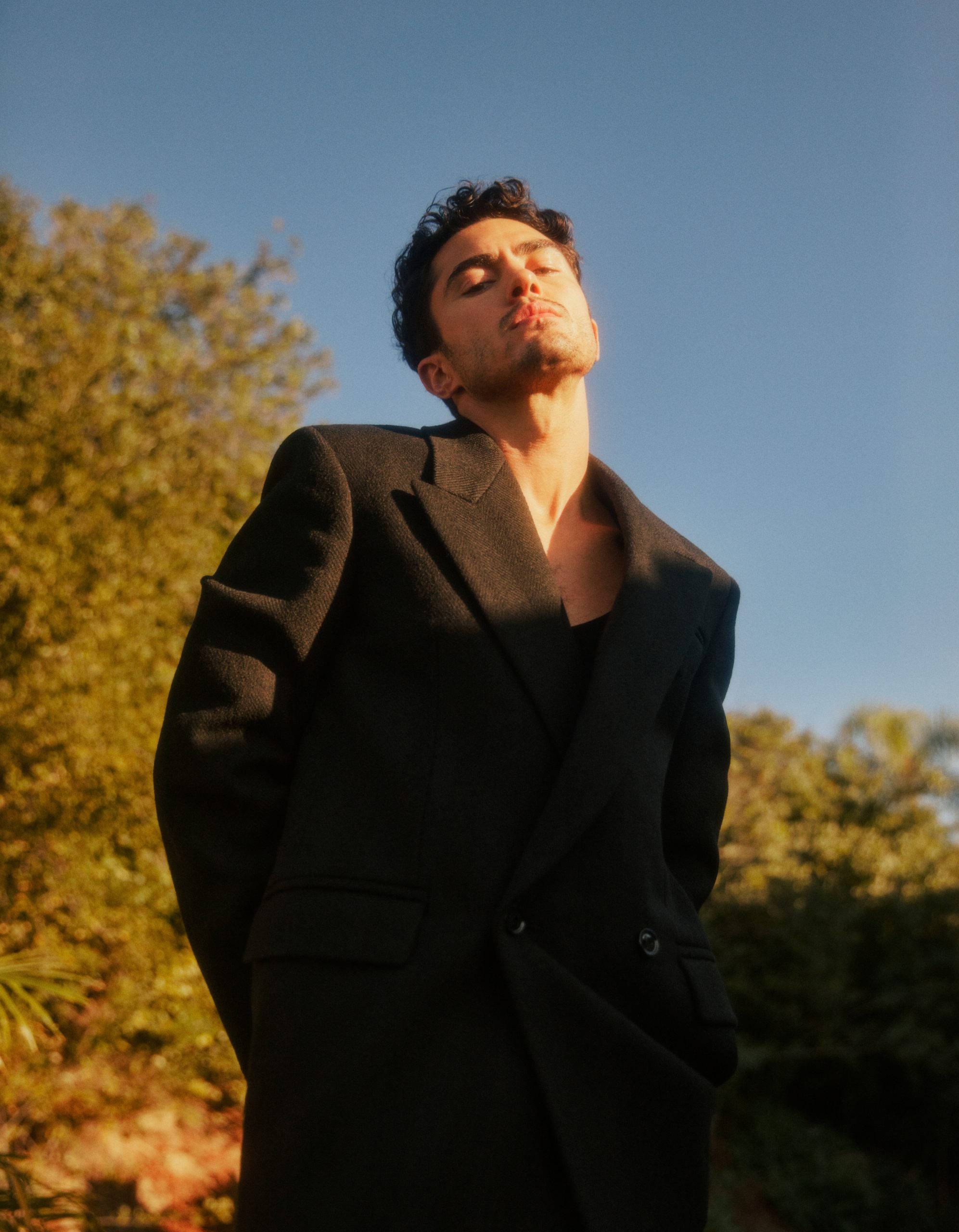 Darren Barnet, Malaysian magazine, black coat, 2K Phone Wallpaper