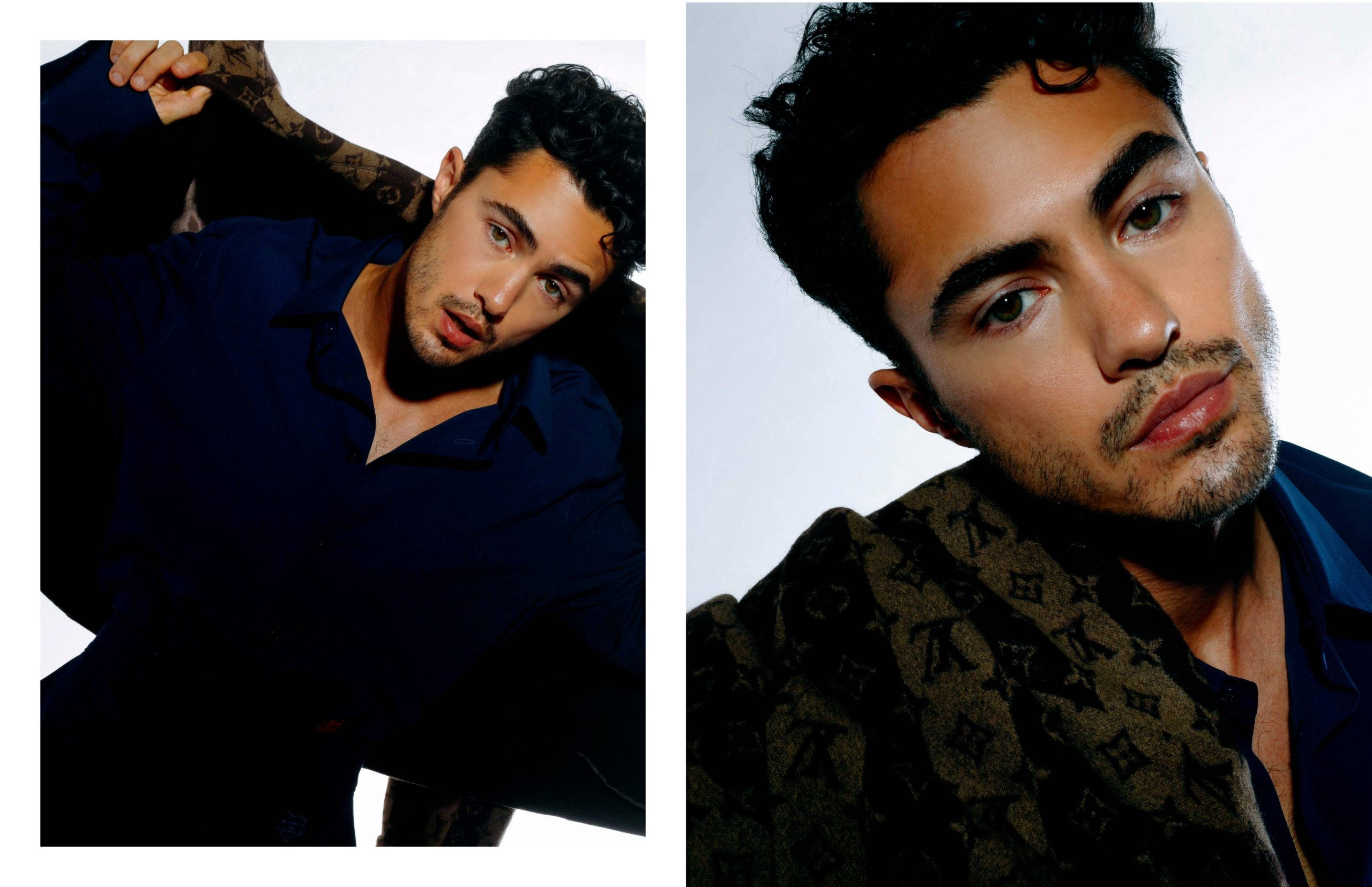 Darren Barnet, V Man, navy shirt, 2K Desktop Wallpaper