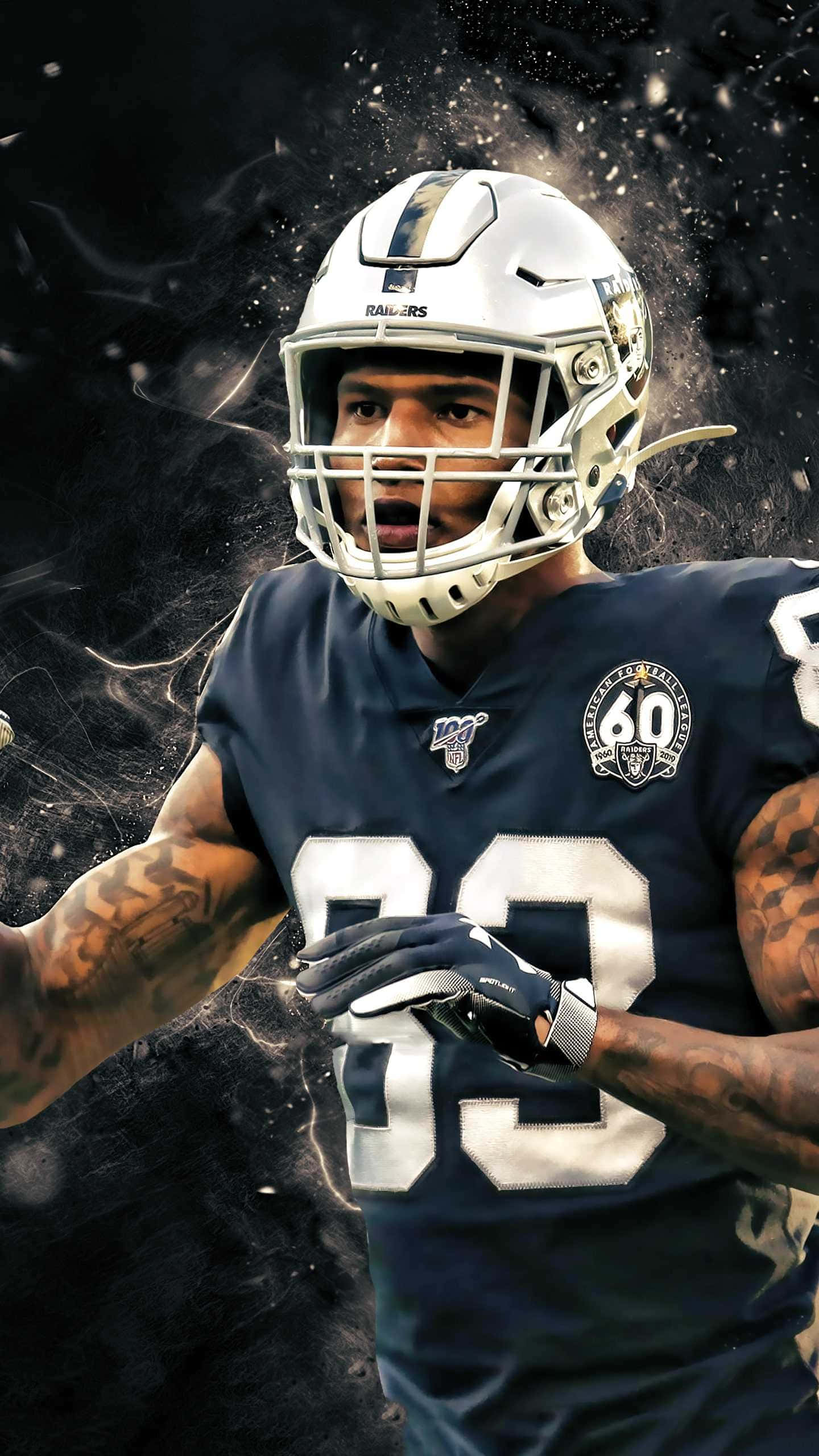 Darren Waller, number 83, dark blue jersey, 2K Phone Wallpaper