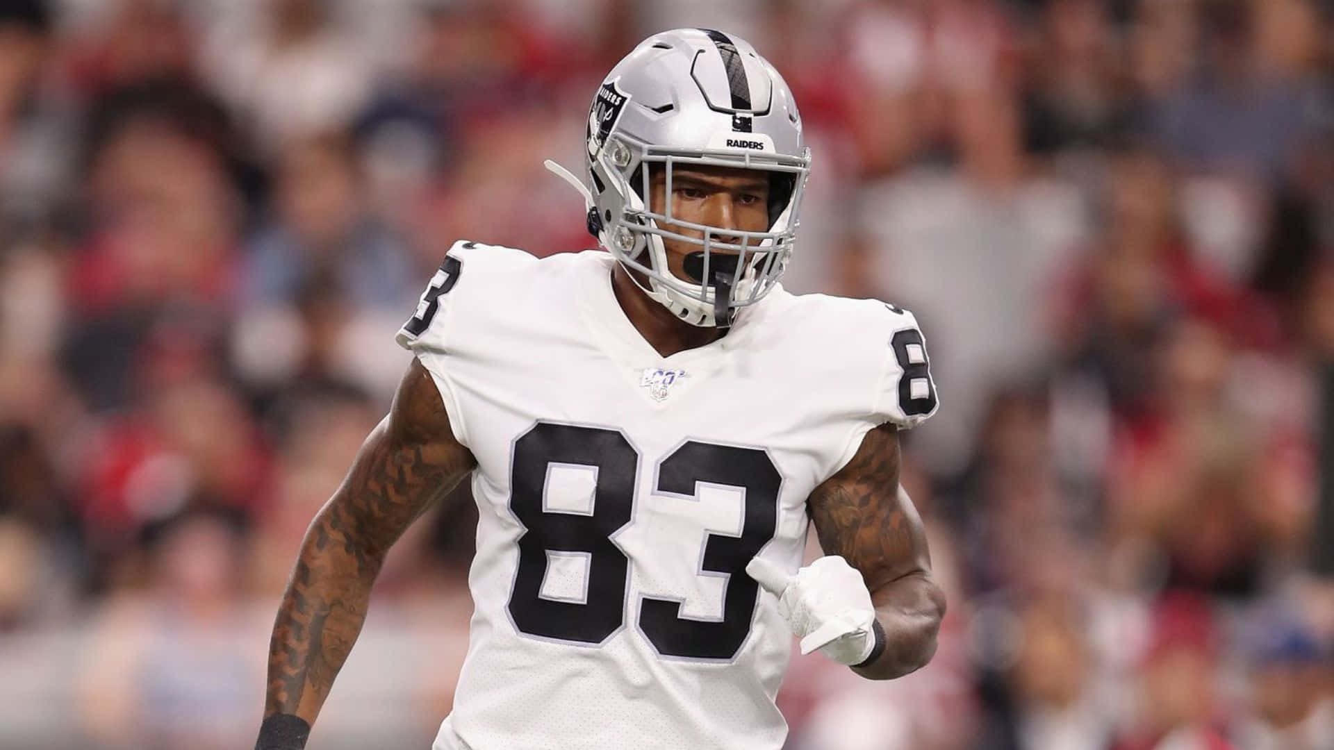 Darren Waller, white jersey, number 83, Full HD Desktop Wallpaper
