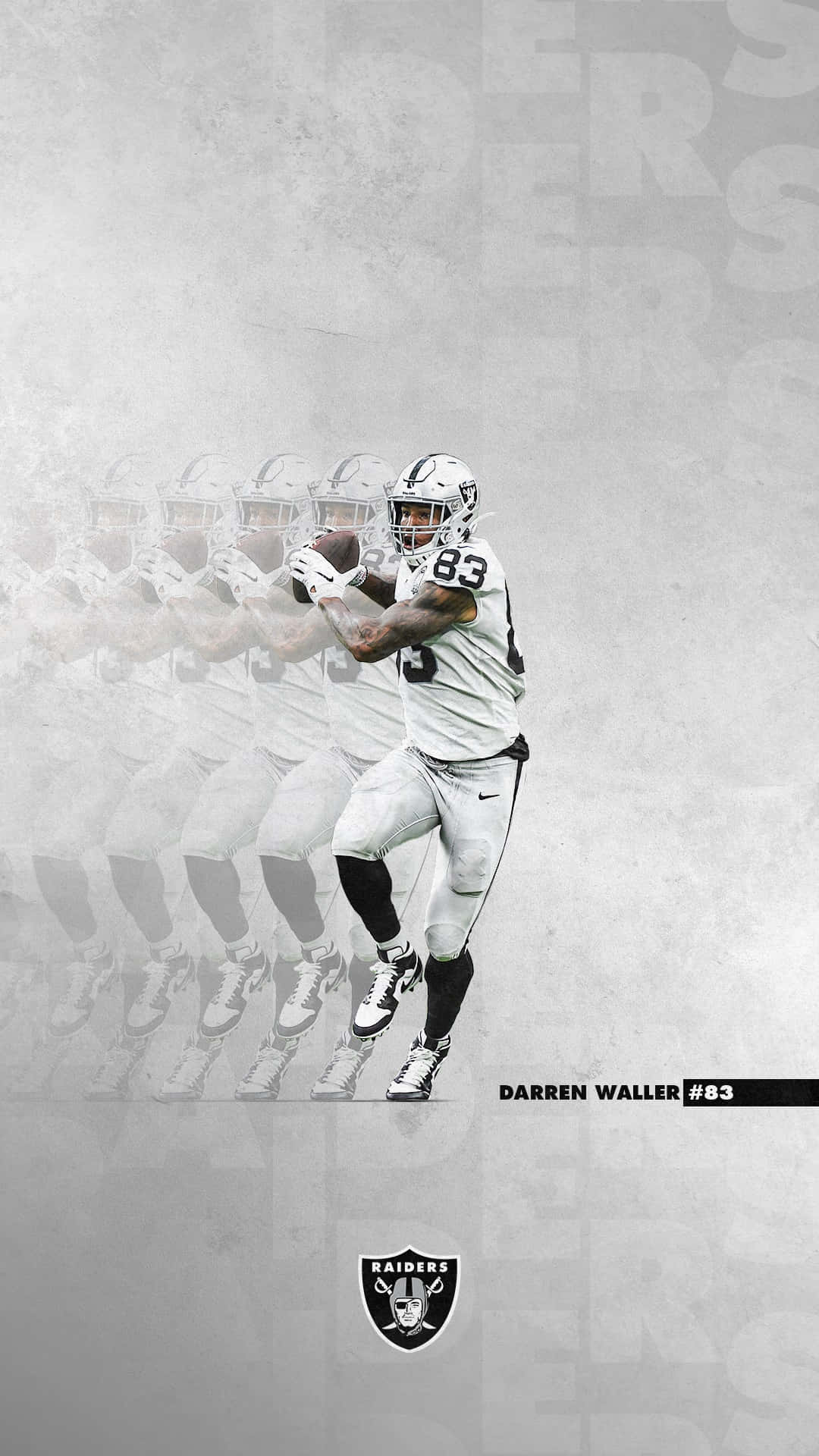 Darren Waller, white uniform, motion blur trails, Full HD Phone Wallpaper