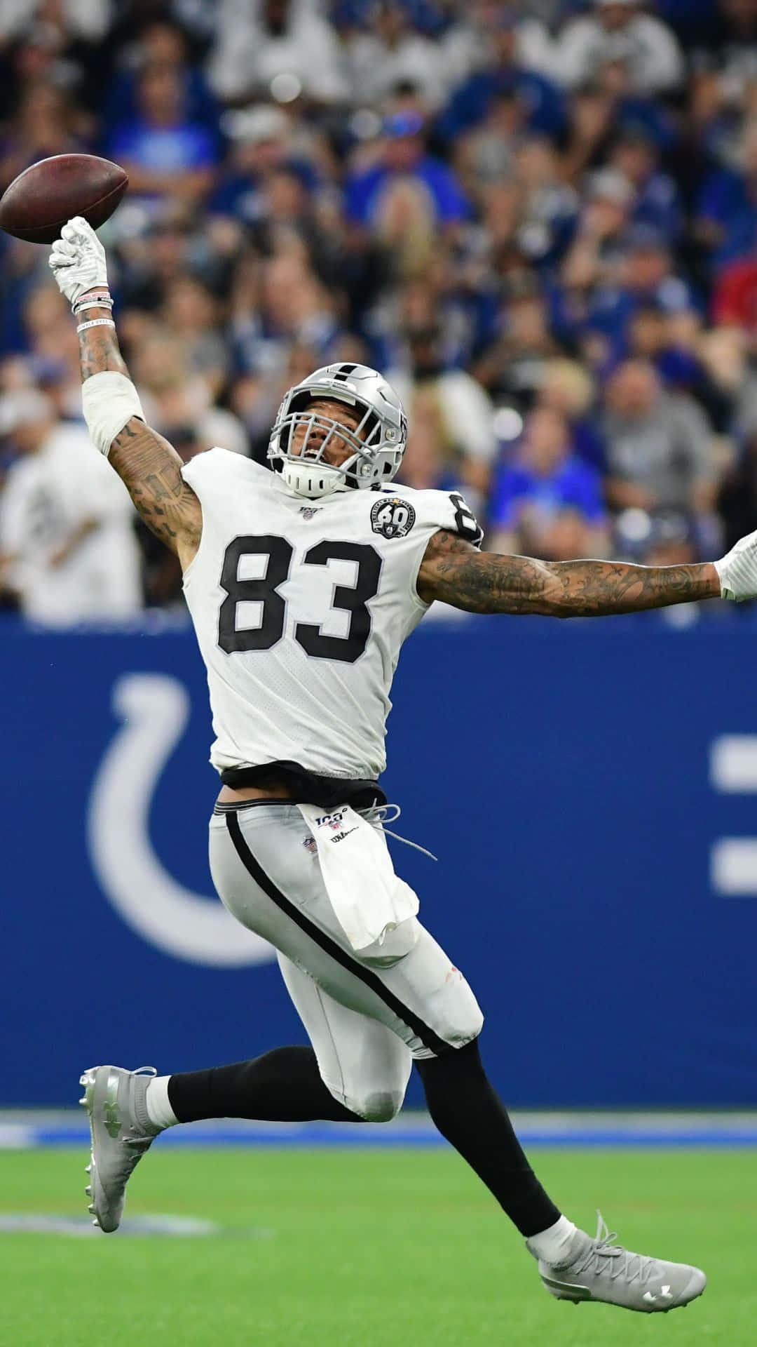 Darren Waller, white jersey, number 83, Full HD Phone Wallpaper