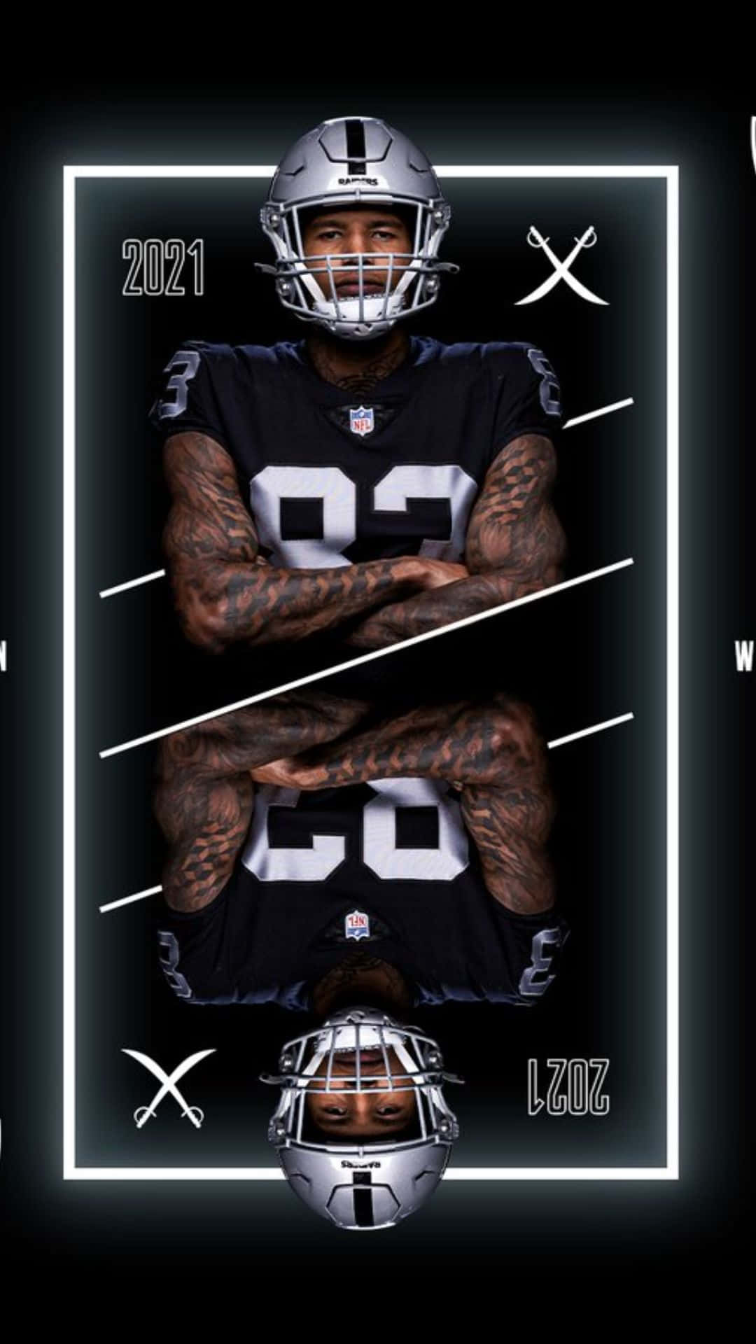 Darren Waller, number 82, black jersey, Full HD Phone Wallpaper