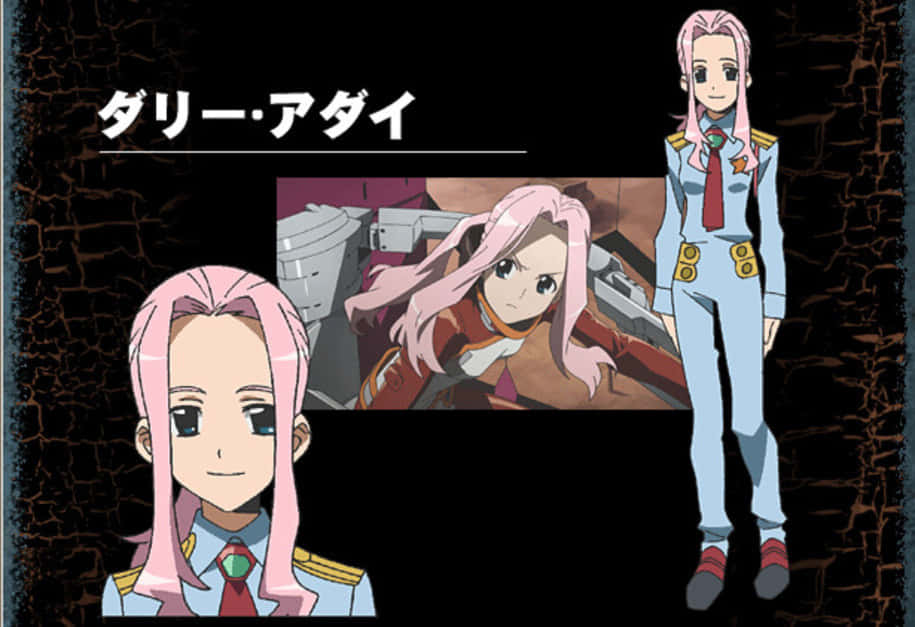 Darry Adai, light blue military uniform, pink hair, SD Desktop Wallpaper