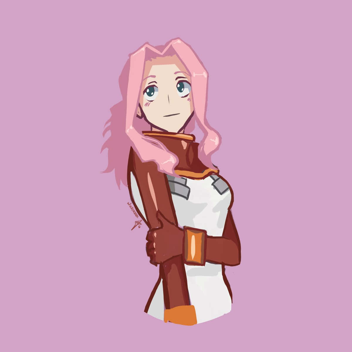 Darry Adai, pink-haired anime girl, brown and white outfit, SD Desktop Wallpaper