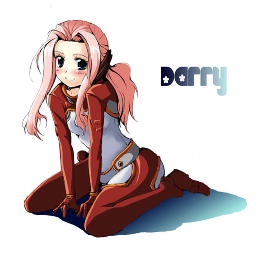 Darry Adai, pink hair, red and white outfit, SD Desktop Wallpaper