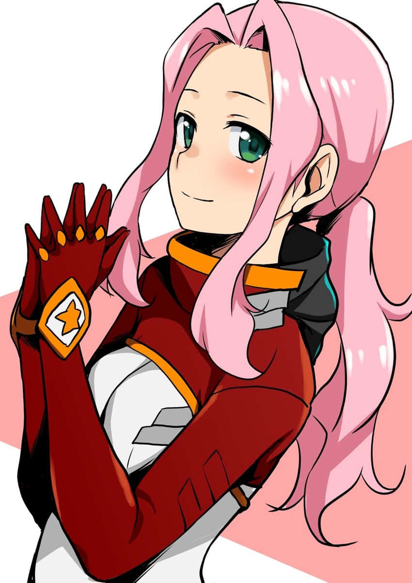 Darry Adai, pink hair, green eyes, SD Phone Wallpaper