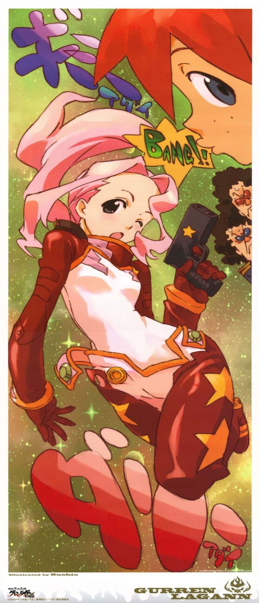 Darry Adai, pink hair, red outfit, Full HD Phone Wallpaper