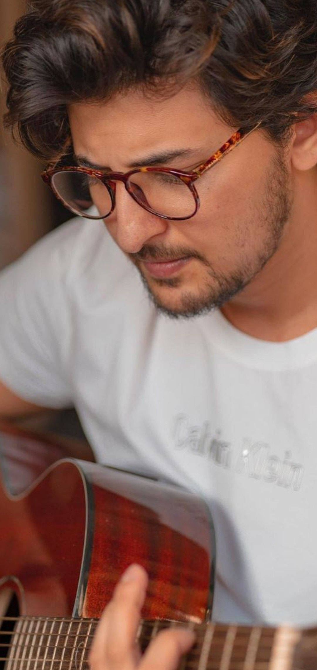 Darshan Raval, acoustic guitar, glasses, Full HD Phone Wallpaper