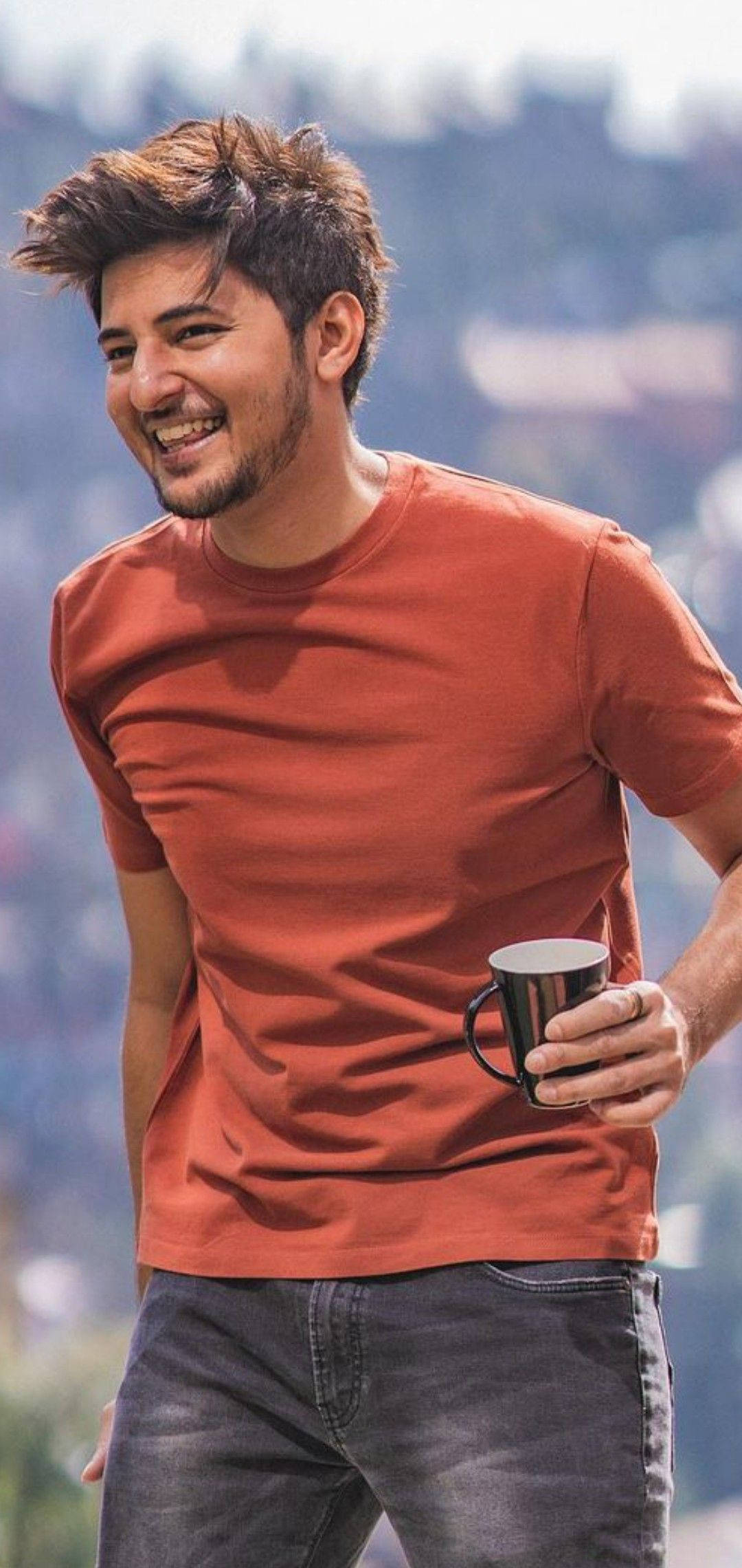 Darshan Raval, orange tshirt, mug, Full HD Phone Wallpaper
