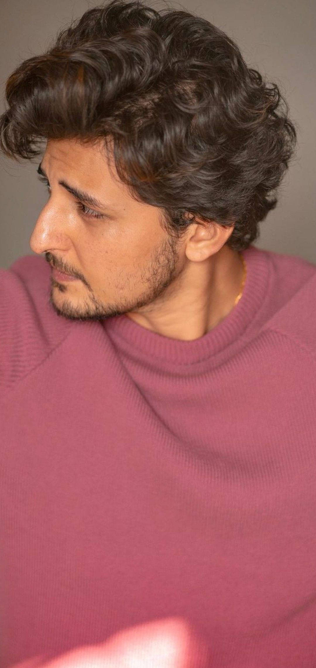 Darshan Raval, curly hair, mauve sweater, Full HD Phone Wallpaper