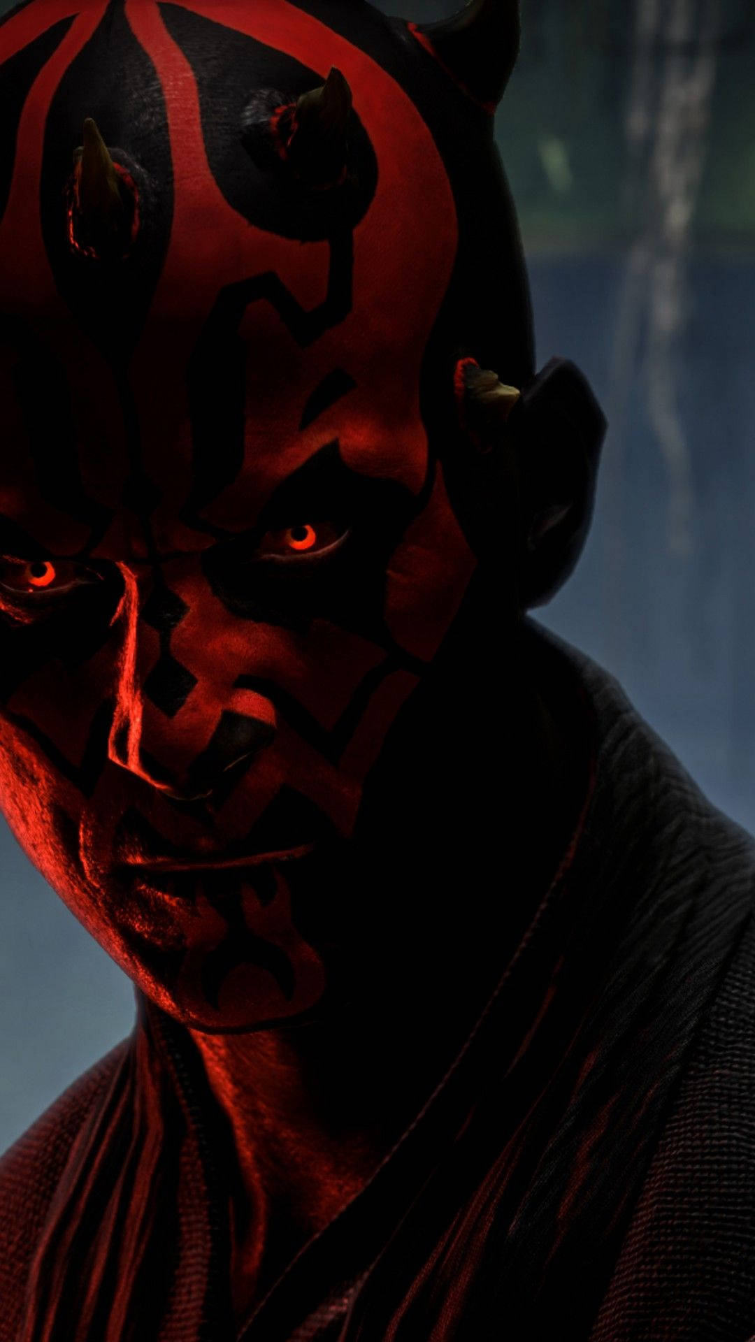 Darth Maul, glowing red eyes, dark red skin, Full HD Phone Wallpaper