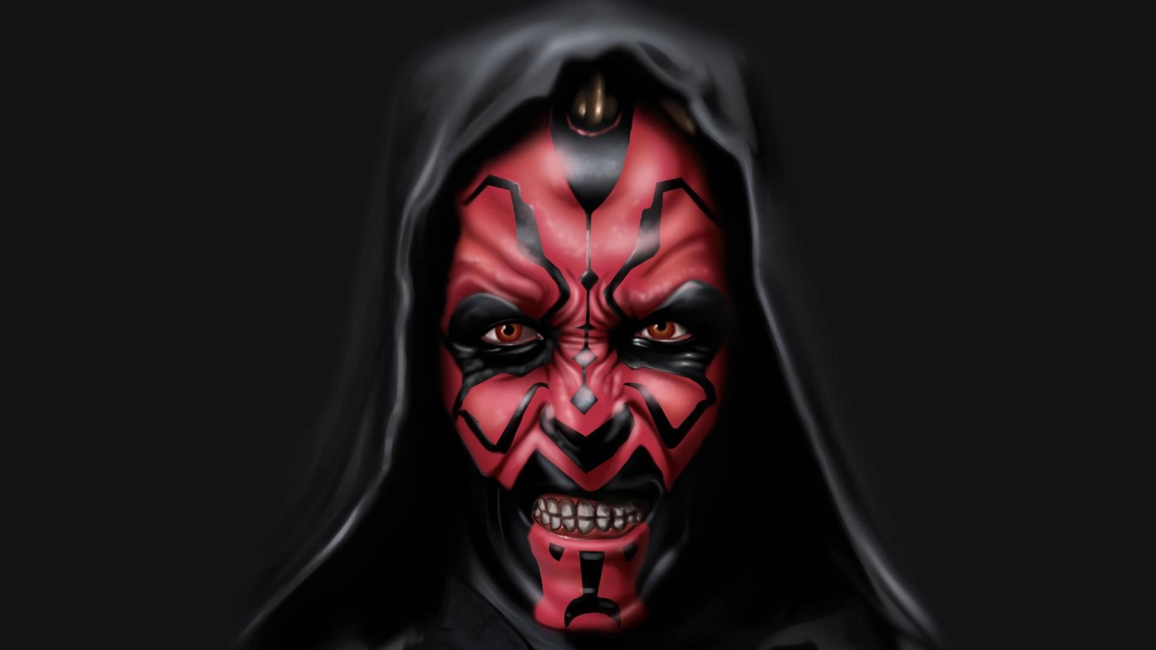 Darth Maul, red-skinned, black markings, 4K Desktop Wallpaper