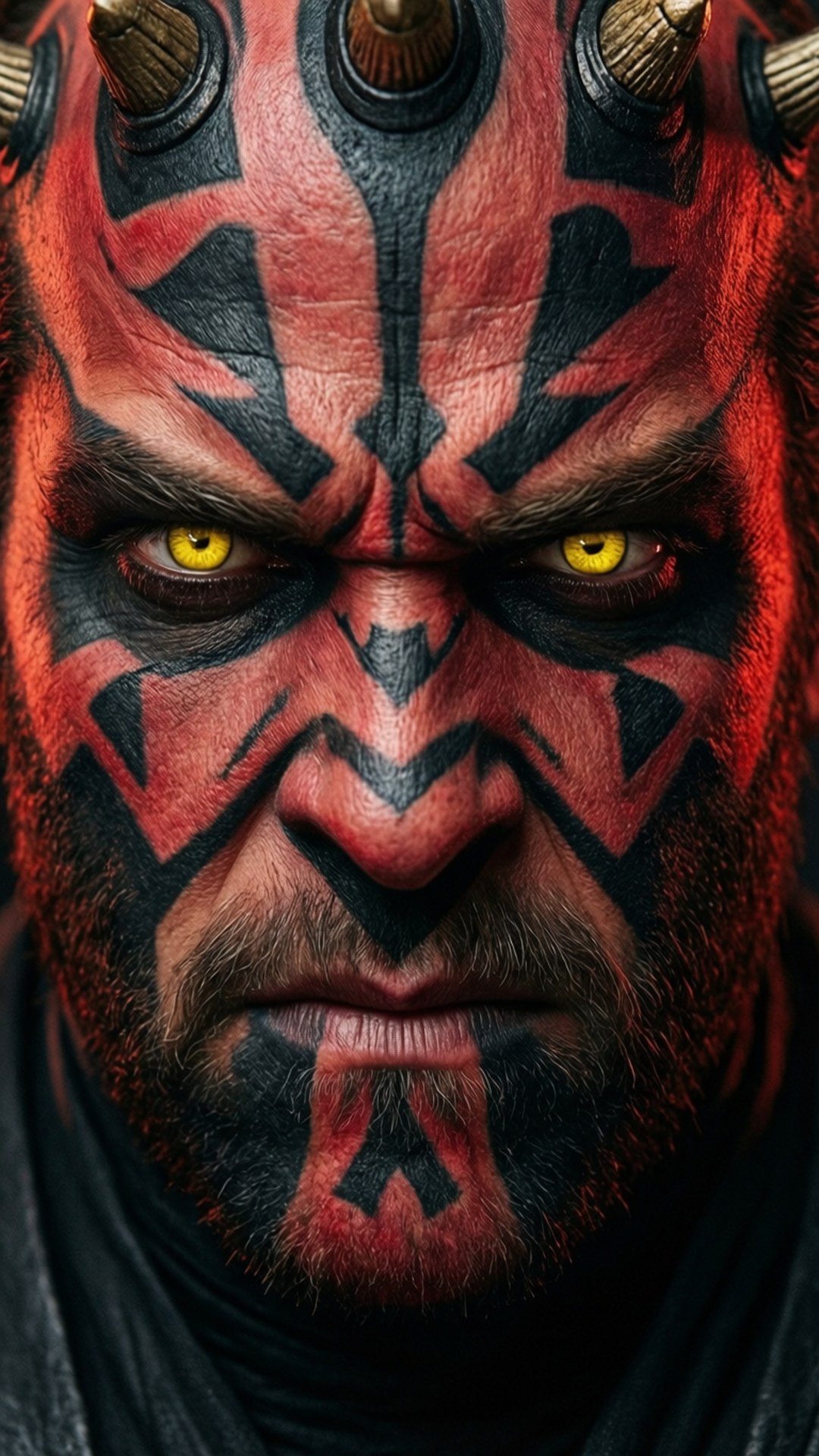 Darth Maul, red skin, black markings, Full HD Phone Wallpaper