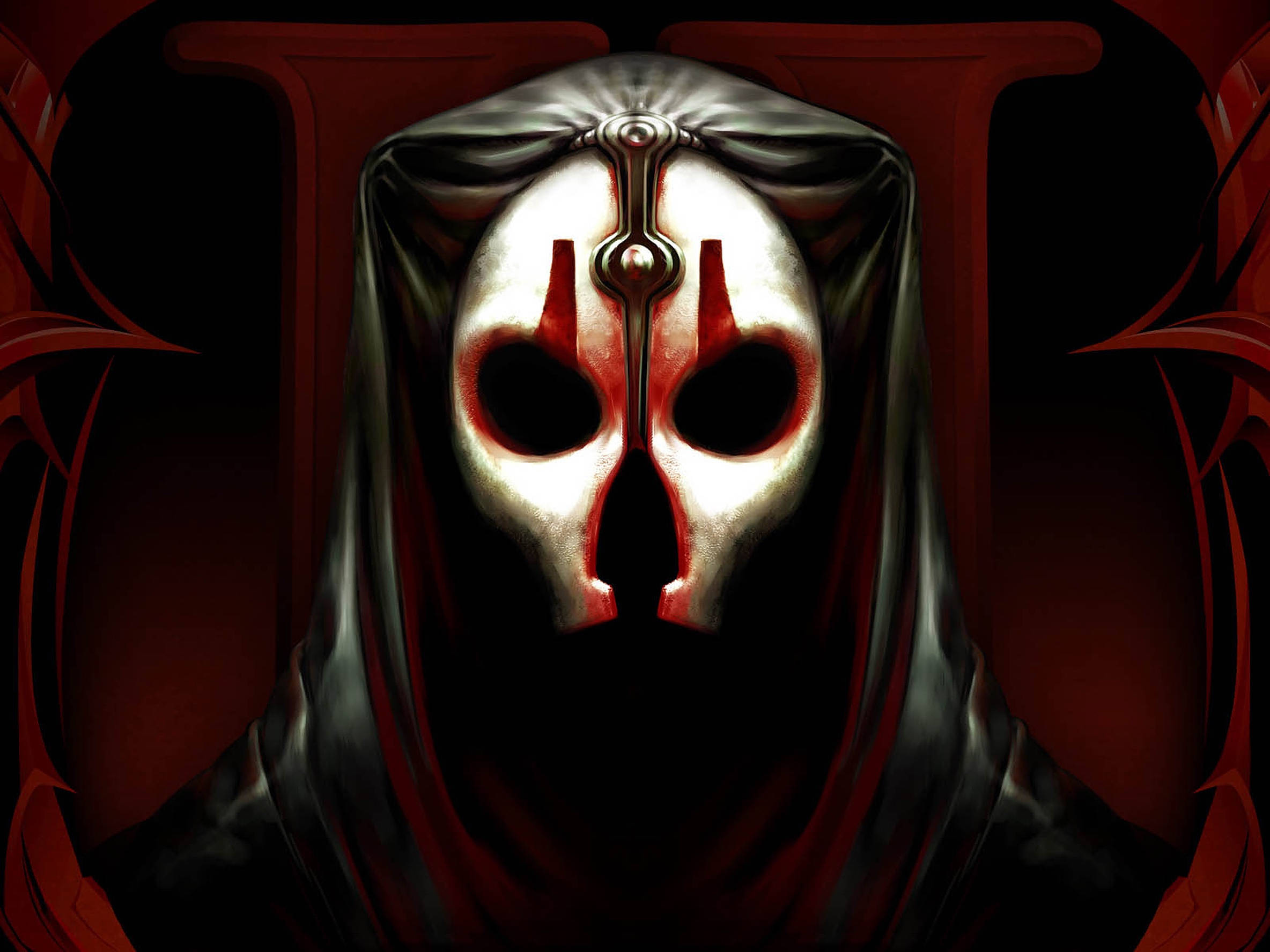 Darth Nihilus, white skull mask, red accents, Full HD Desktop Wallpaper