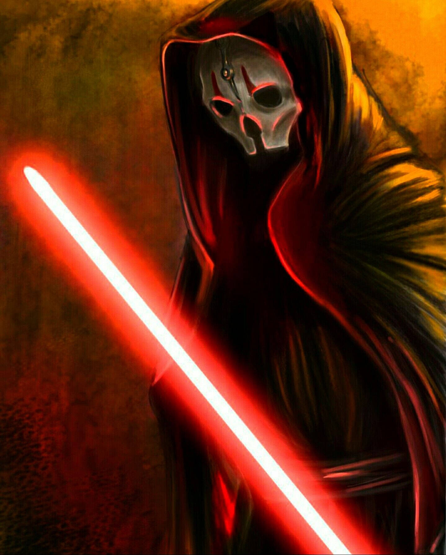 Darth Nihilus, red lightsaber, skull mask, HD Phone Wallpaper