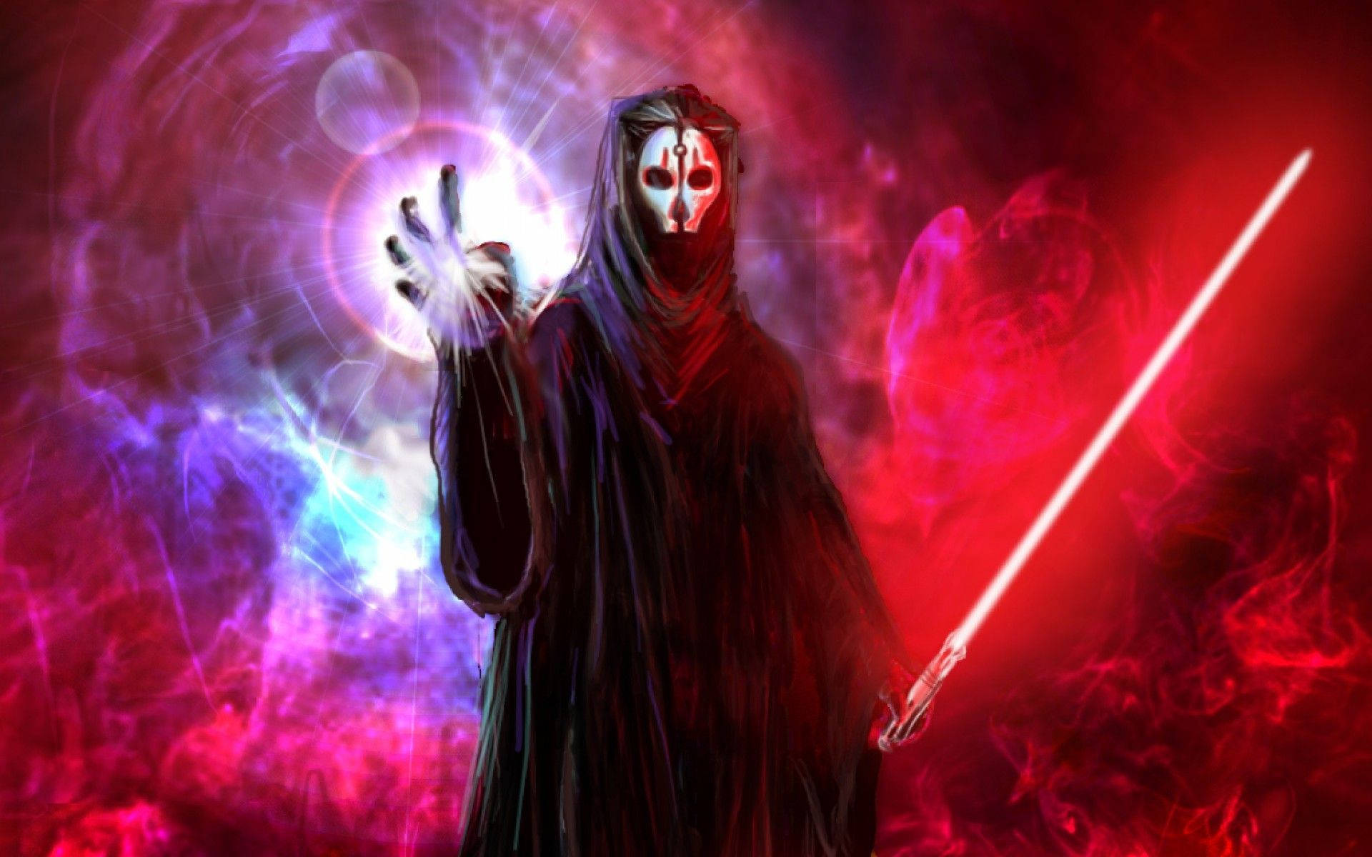 Darth Nihilus, red lightsaber, masked figure, Full HD Desktop Wallpaper