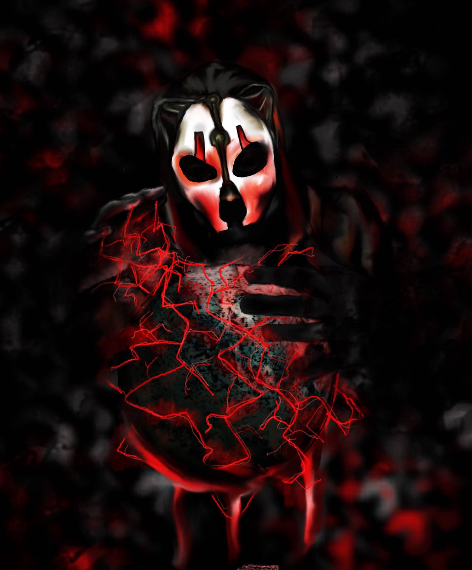 Darth Nihilus, glowing red cracks, masked figure, Full HD Phone Wallpaper