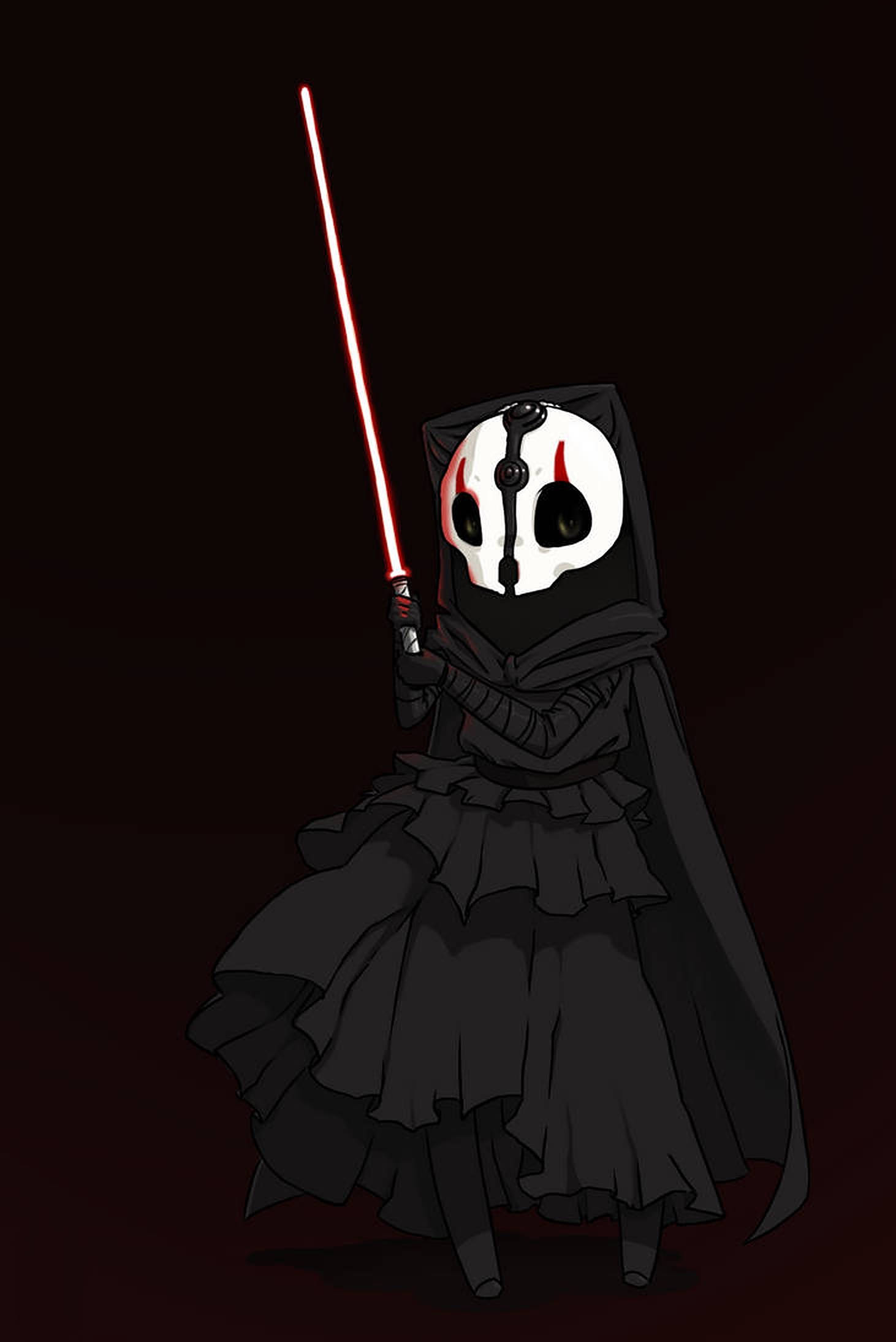 Darth Nihilus, chibi-style, black hooded robe, Full HD Phone Wallpaper